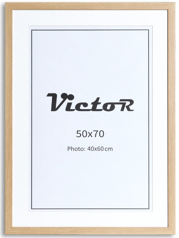 Victor (Zenith) Bilderrahmen Bilderrahmen \"Richter\" - Farbe: Beige - Größe: 50 x 70 cm, Bilderrahmen Beige 50x70 cm mit 40x60 cm Passepartout, Holz