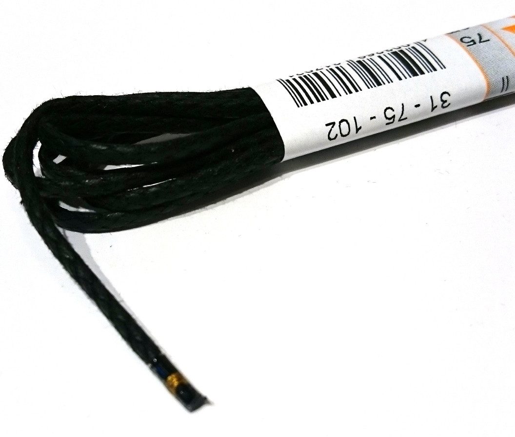 Schnürsenkel Ringelspitz Schnürsenkel Kordel dünn gewachst 75 cm Schwarz