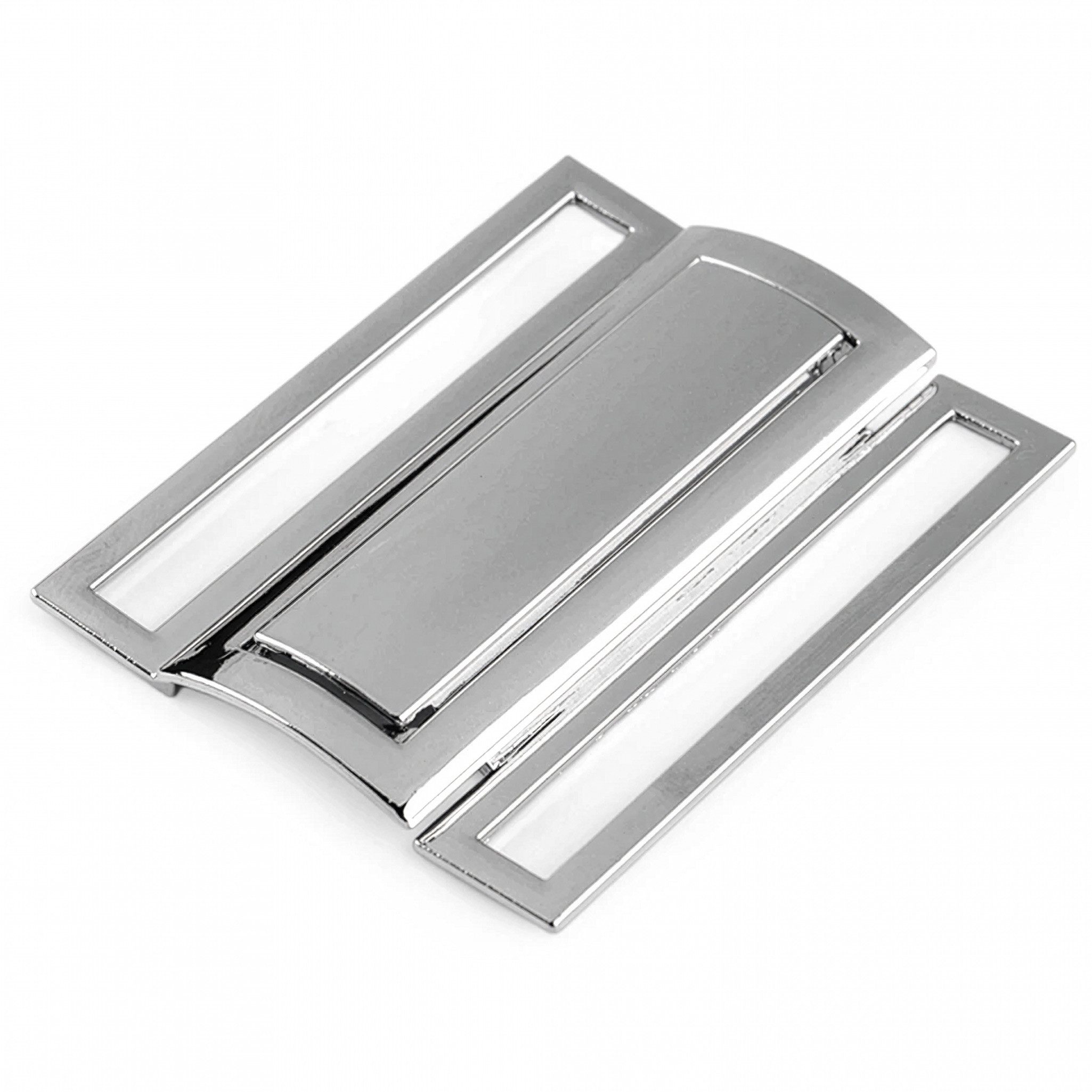 maDDma 1 Metall Gürtel-Schnalle Steckschnalle Klick Verschluss Gurtstecker (Einzelschnalle), 54 x 45 x 5mm Durchzug 48mm