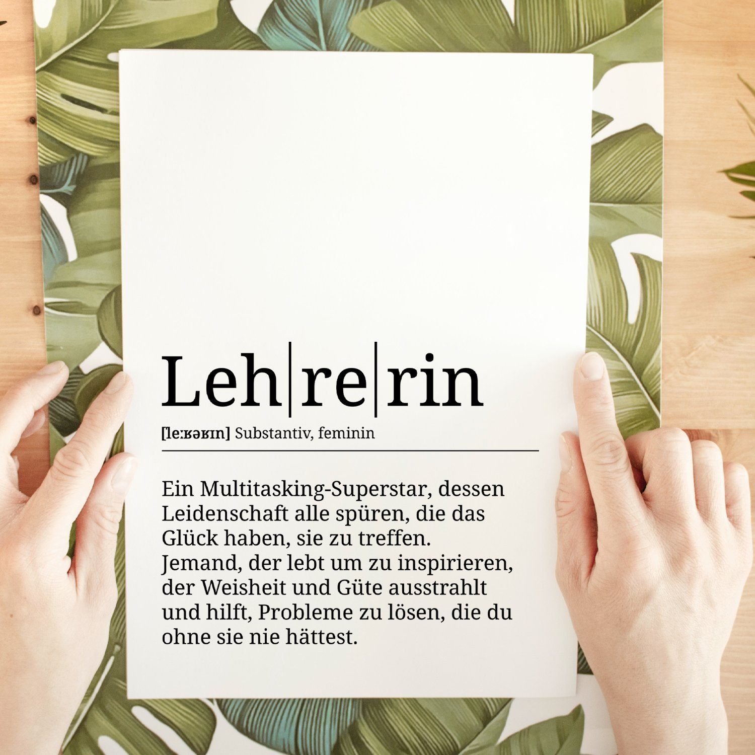 Tigerlino Poster Lehrerin Definition Wandbild Geschenk Lehrkraft Lehramt