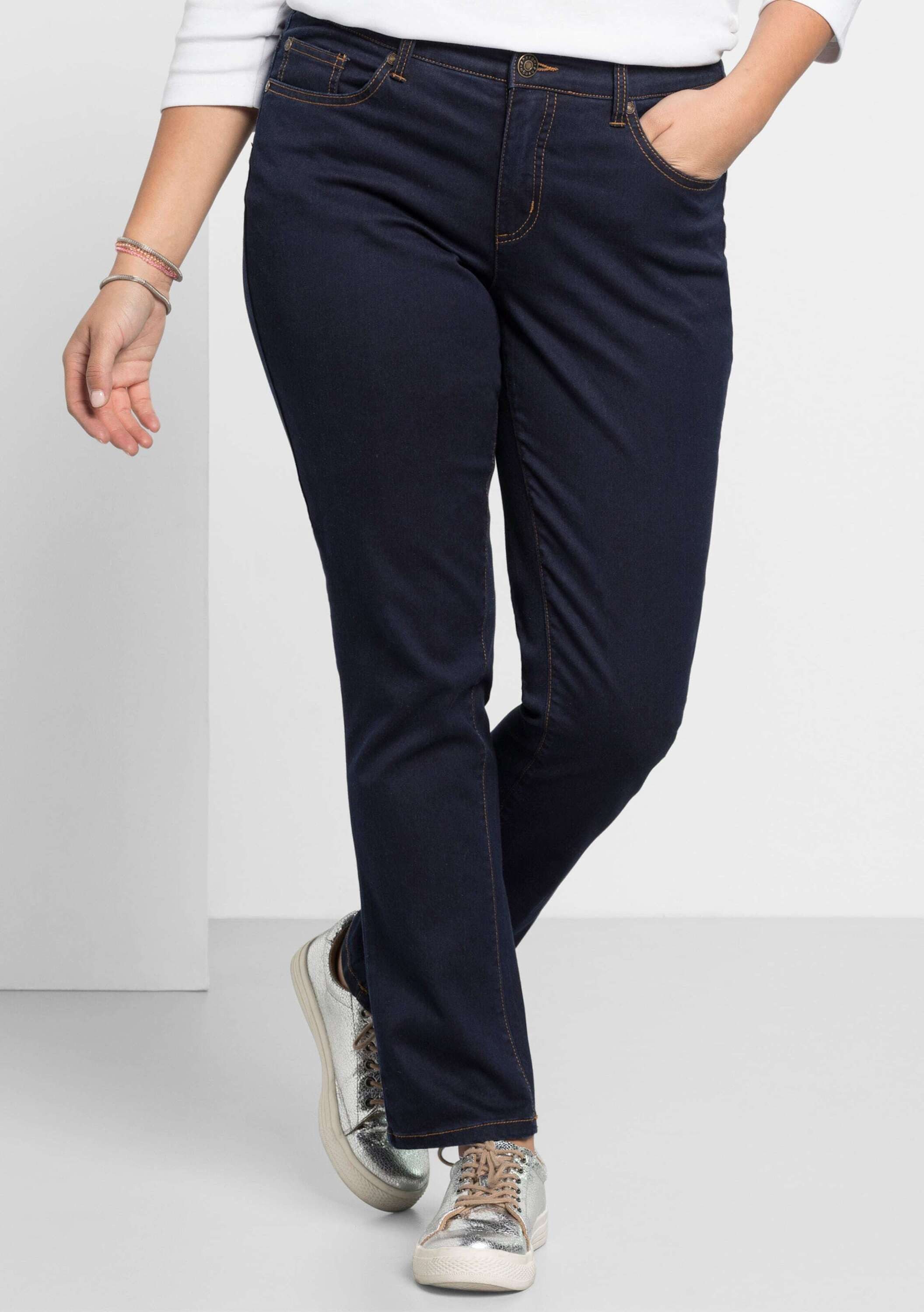 Sheego Bequeme Jeans Stretch-Jeans im 5-Pocket-Stil