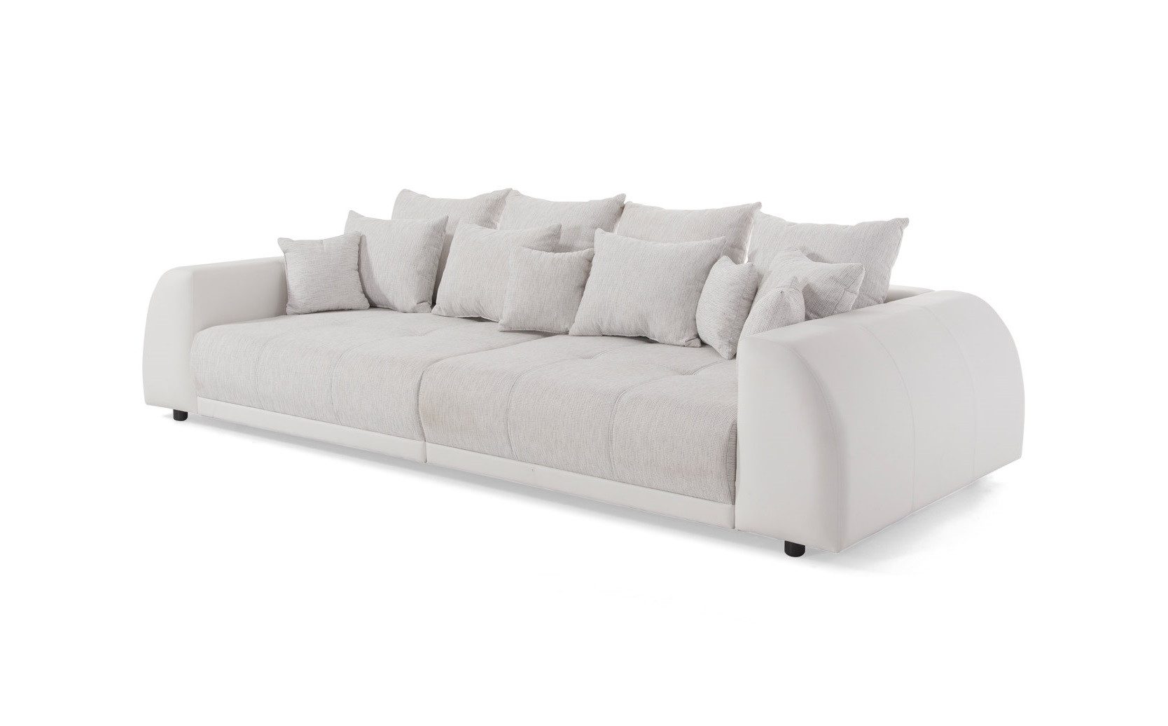 S-Style Möbel Big-Sofa Roma 5 Sitzer Boxspringfederung Lounge Sofa mit vielen losen Kissen, mit Wellenfederung