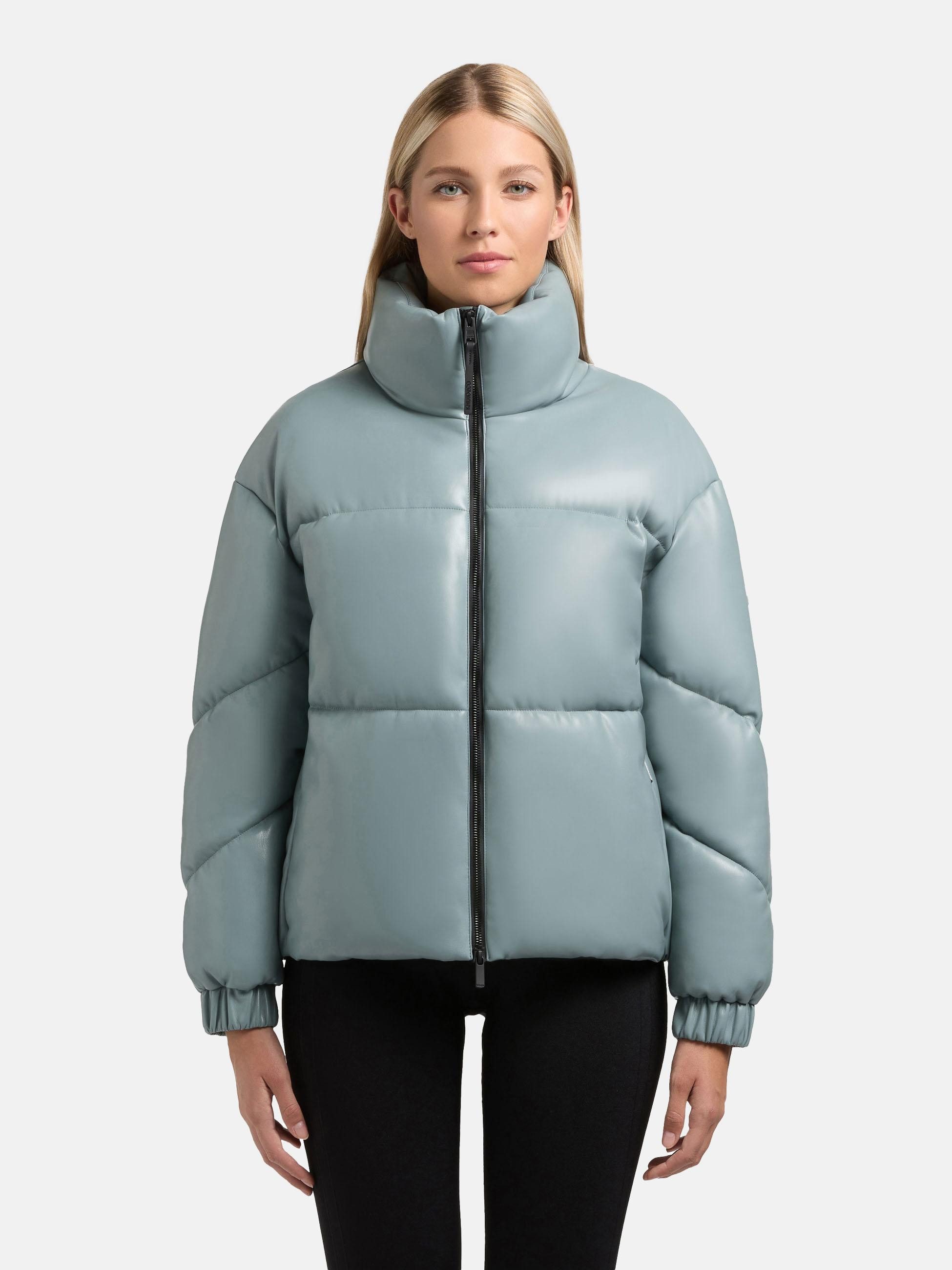 khujo Steppjacke Khalia Gesteppte Damen Winterjacke in Lederoptik