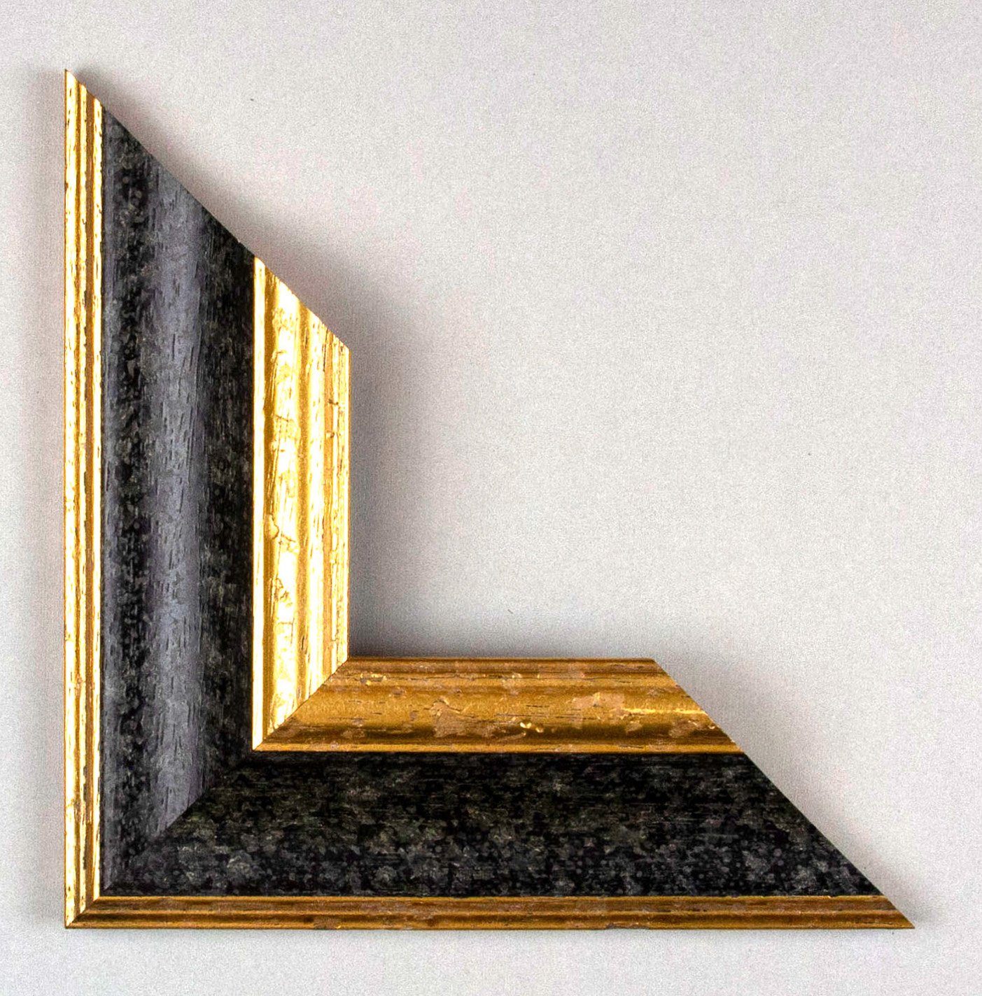 Einzelrahmen Bilderrahmen Vienna, (1 Stück), 20x20 cm, Schwarz Gold, Holz