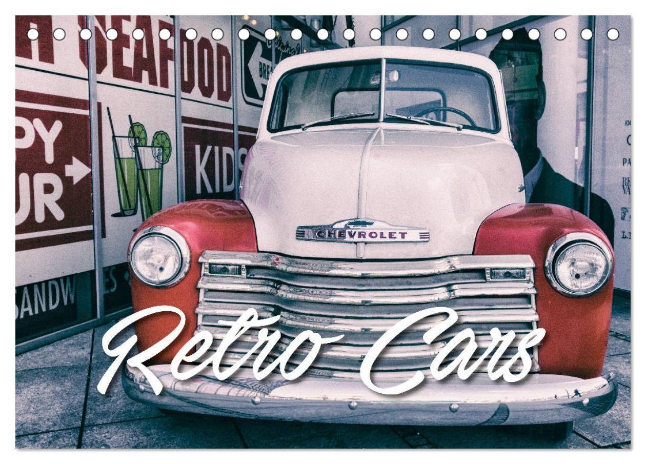CALVENDO Wandkalender Retro Cars (Tischkalender 2024 DIN A5 quer), CALVENDO Monatskalender