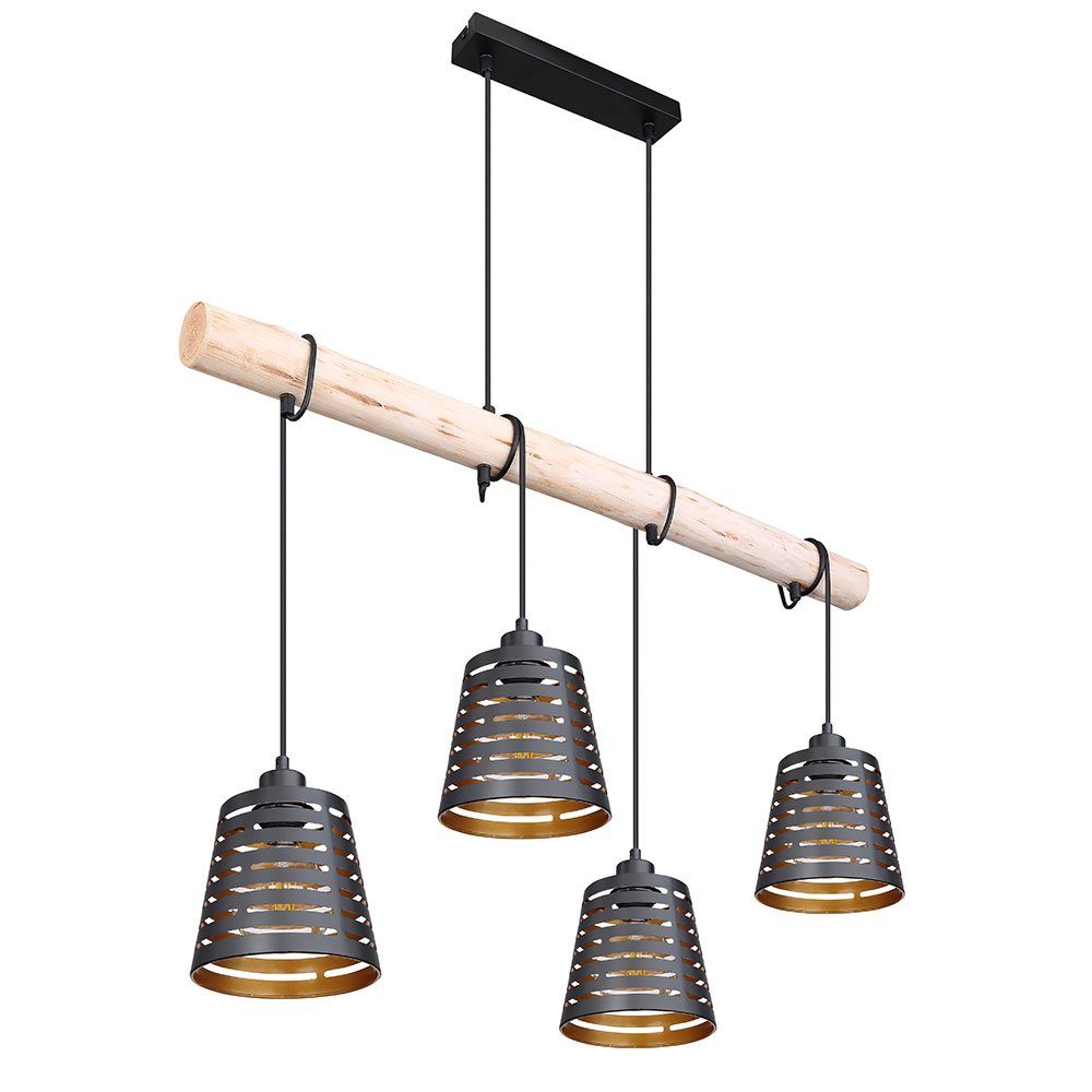 etc-shop Hängeleuchte, Leuchtmittel Esszimmerlampe inklusive, nicht Pendelleuchte Retro Hängelampe Holzbalken