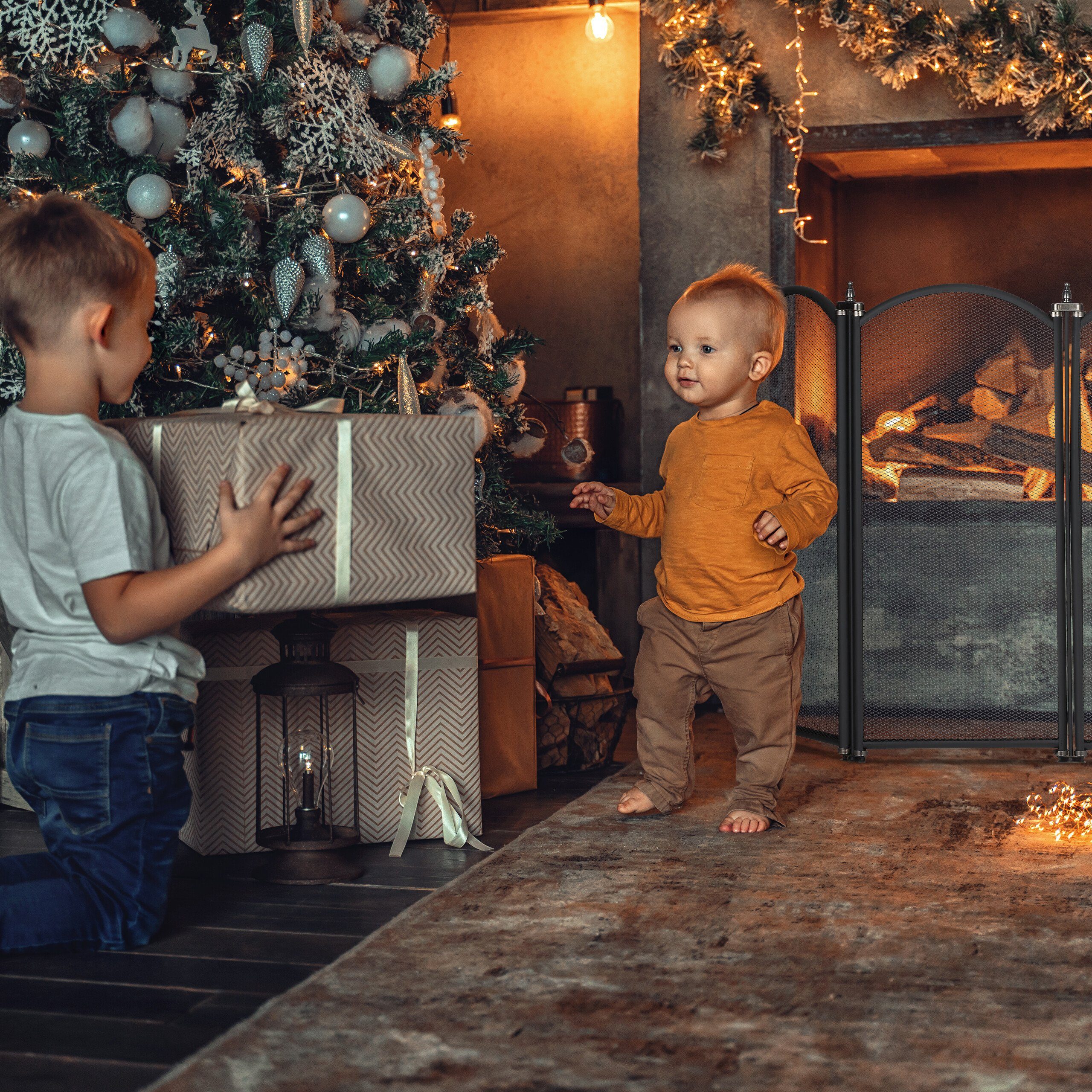 relaxdays Funkenschutzgitter 4 teilig