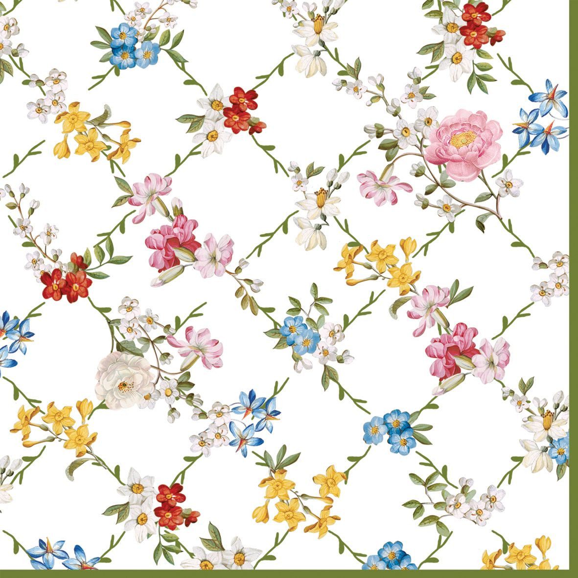EasyLife Papierserviette Garden Dreams, Farbe: Mehrfarbig, Motiv: Blumenranken