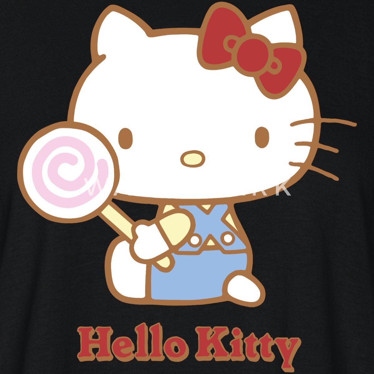 Spreadshirt T-Shirt Hello Kitty Mit Lollipop Boxy Shirt Damen (1-tlg)