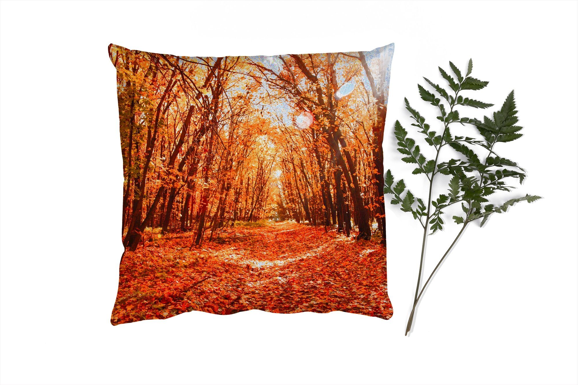 MuchoWow Dekokissen Herbst - Wald Jahreszeiten, - mit für Laub - Zierkissen Deko, Schlafzimmer, Sofakissen Wohzimmer, Füllung