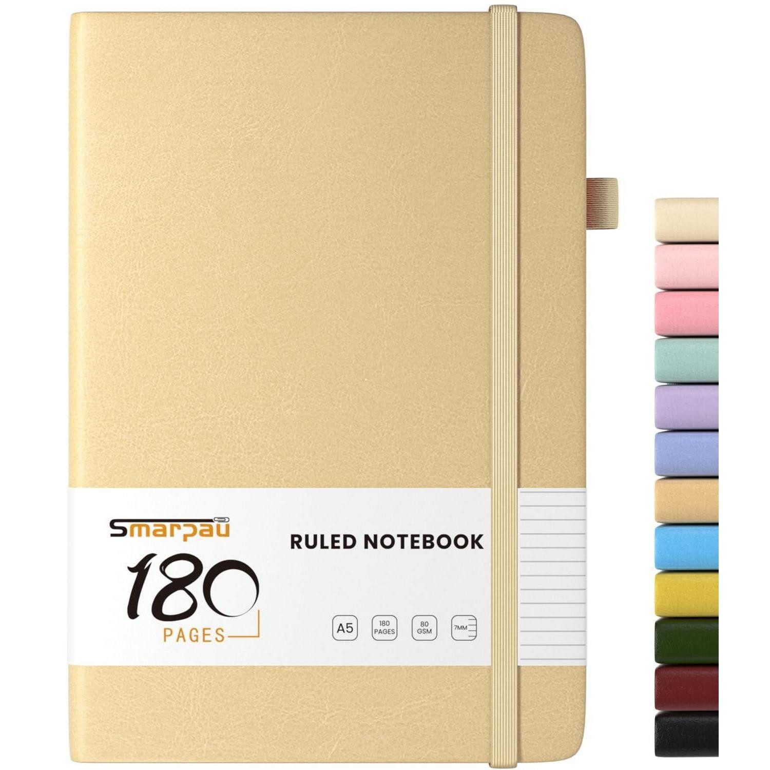 LuxusKollektion Notizbuch Notizbuch A5 Hardcover Leder Goldgelb