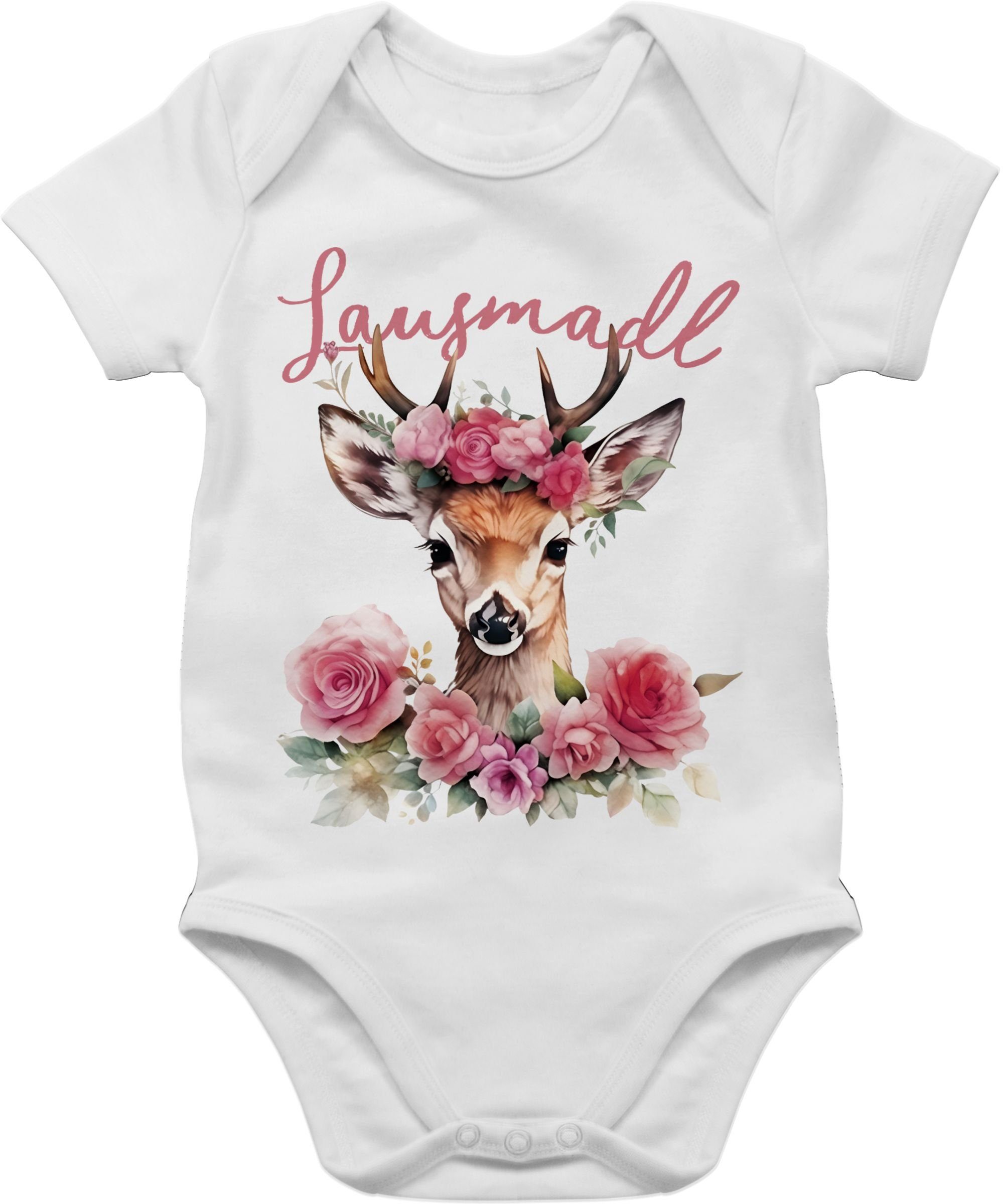 Shirtracer Shirtbody Lausmadl Reh Geweih - Lausemädchen Freches Mädchen Lausmädchen Lousy G Mode für Oktoberfest Baby Outfit 1 Weiß