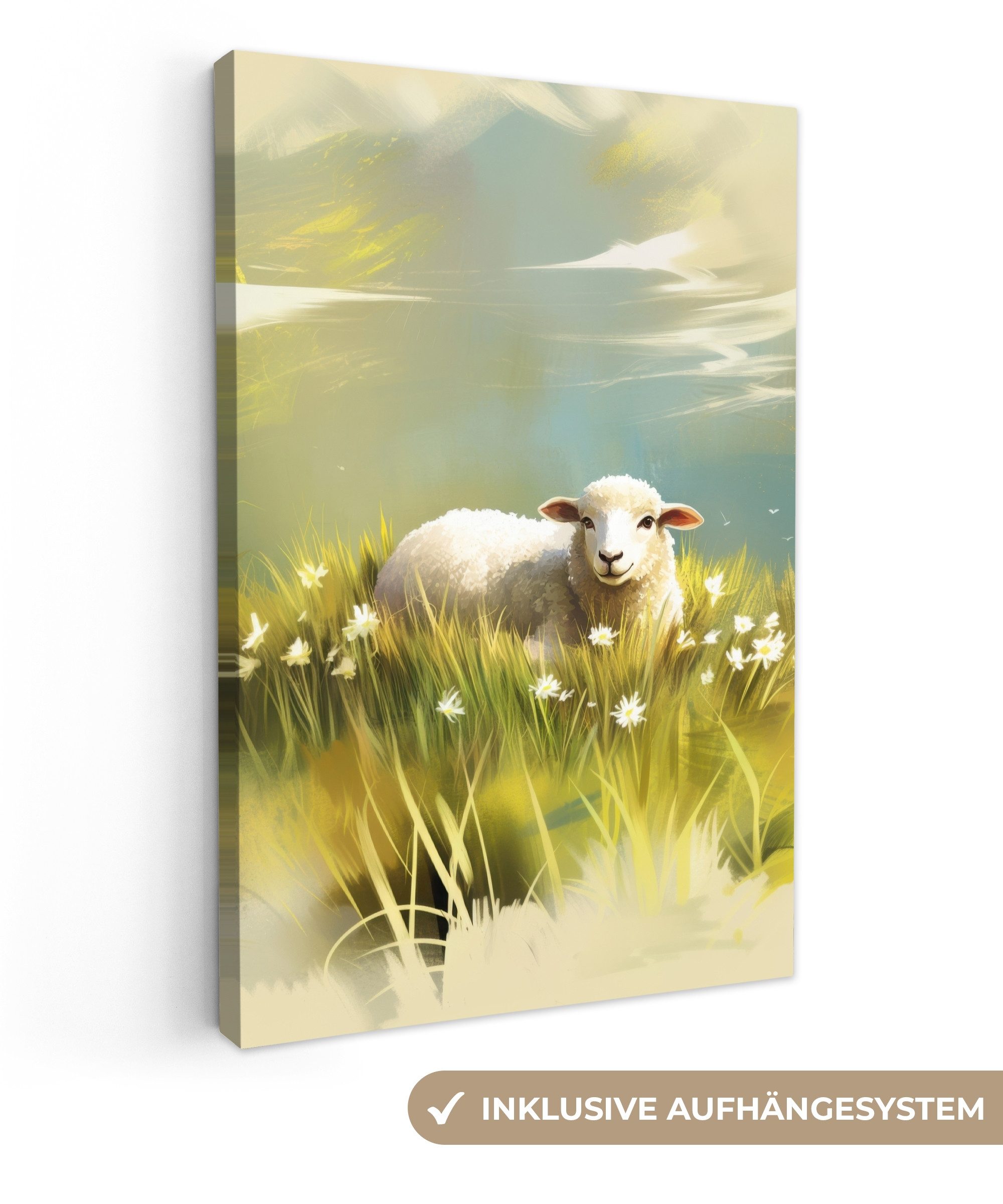 OneMillionCanvasses® Leinwandbild Schafe - Wiese - günstig online kaufen