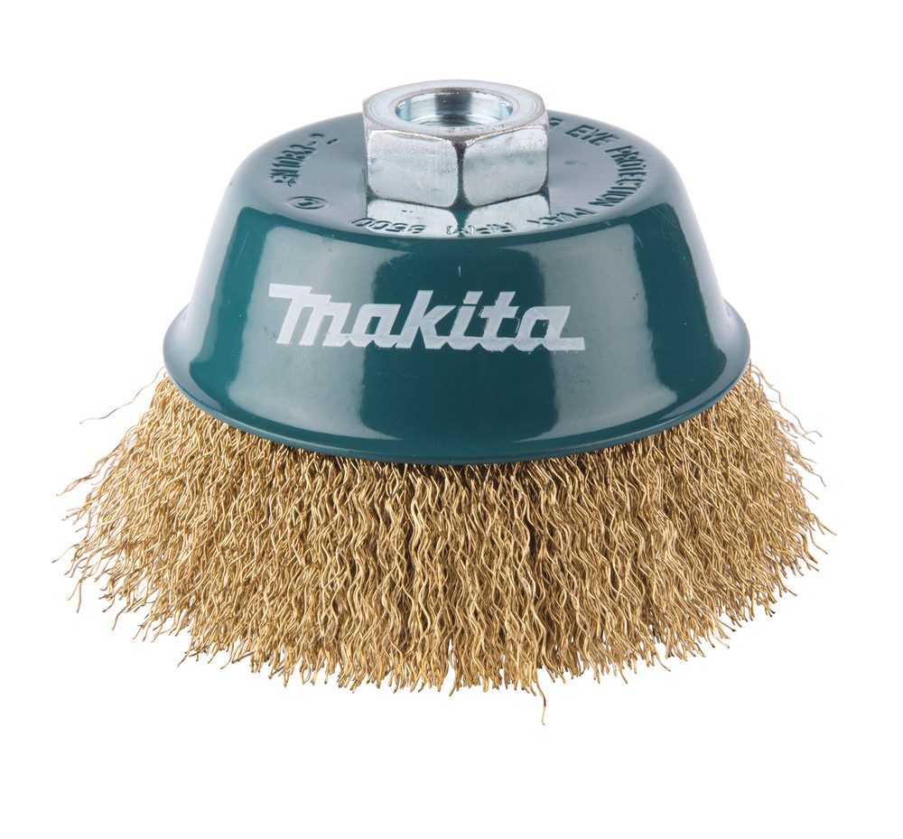 Drahtbürste Makita Topfbürste Ø 100 mm gewellt Messing M14 D-39805