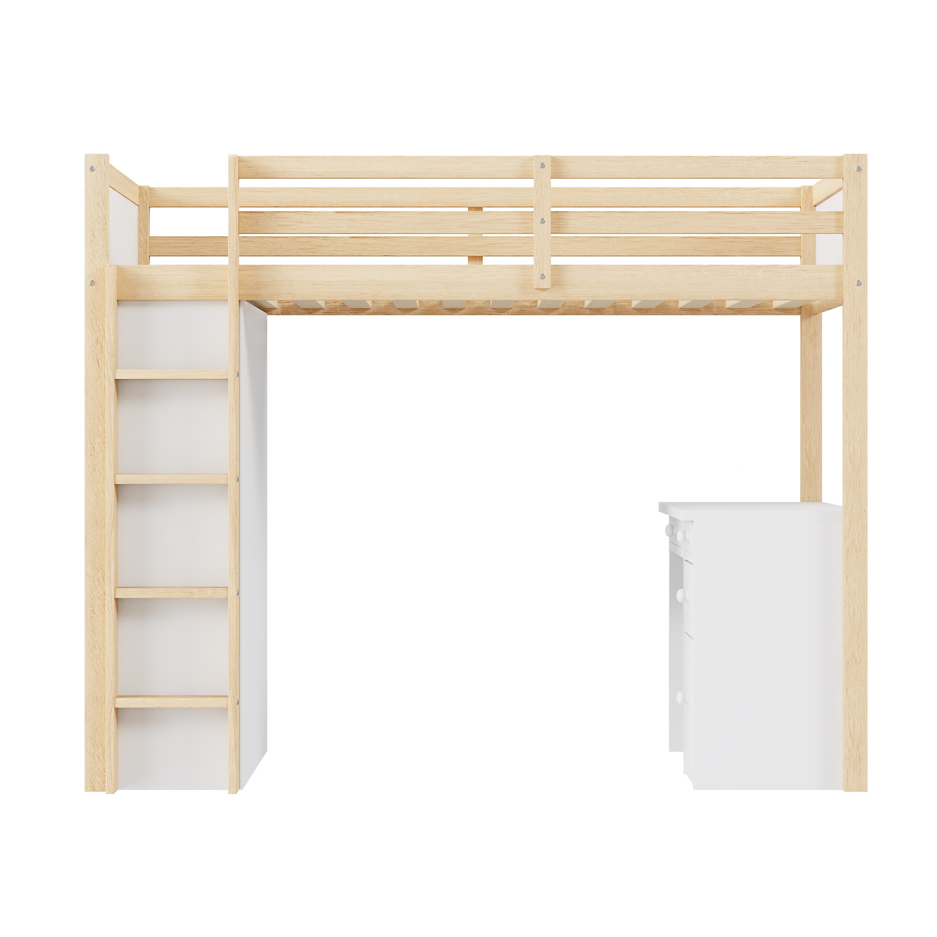 Odikalo Hochbett Hochbett mit Aufbewahrungsschränken und Computertisch Kind günstig online kaufen