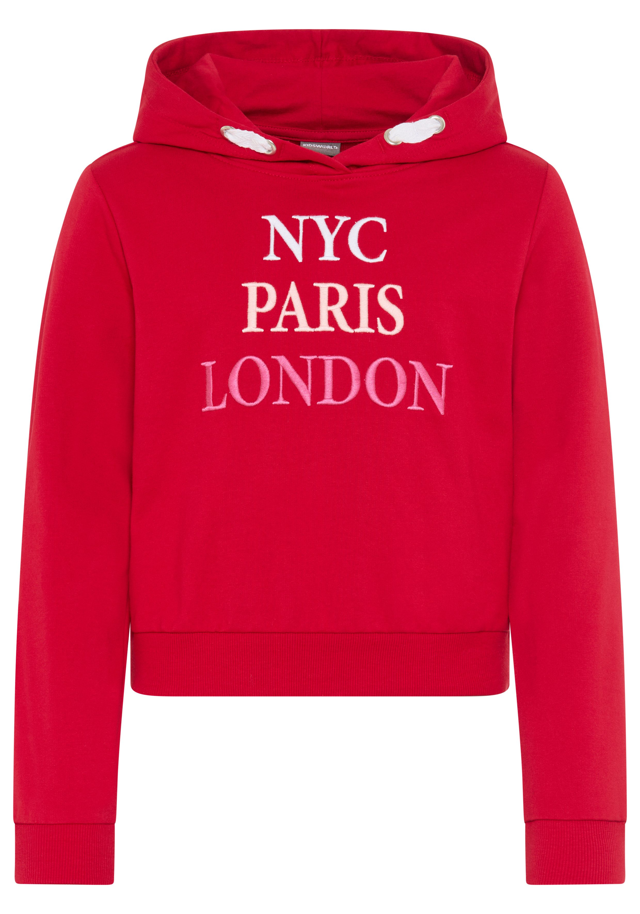 Kapuzensweatshirt NYC Paris London - Stickerei