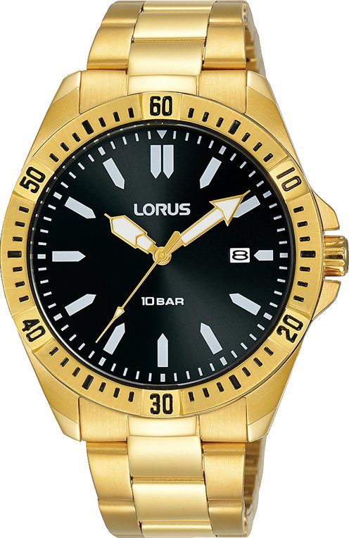 LORUS Quarzuhr Lorus Sports HAU gold, RH918NX9, Armbanduhr, Herrenuhr, Datum