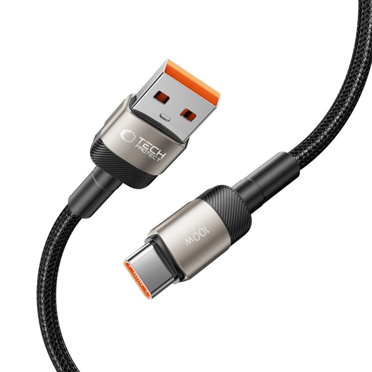 TECH PROTECT UltraBoost Evo USB-Kabel, USB-A, USB-C, (200 cm), 100 W Schnellladung mit robustem Nylongeflecht