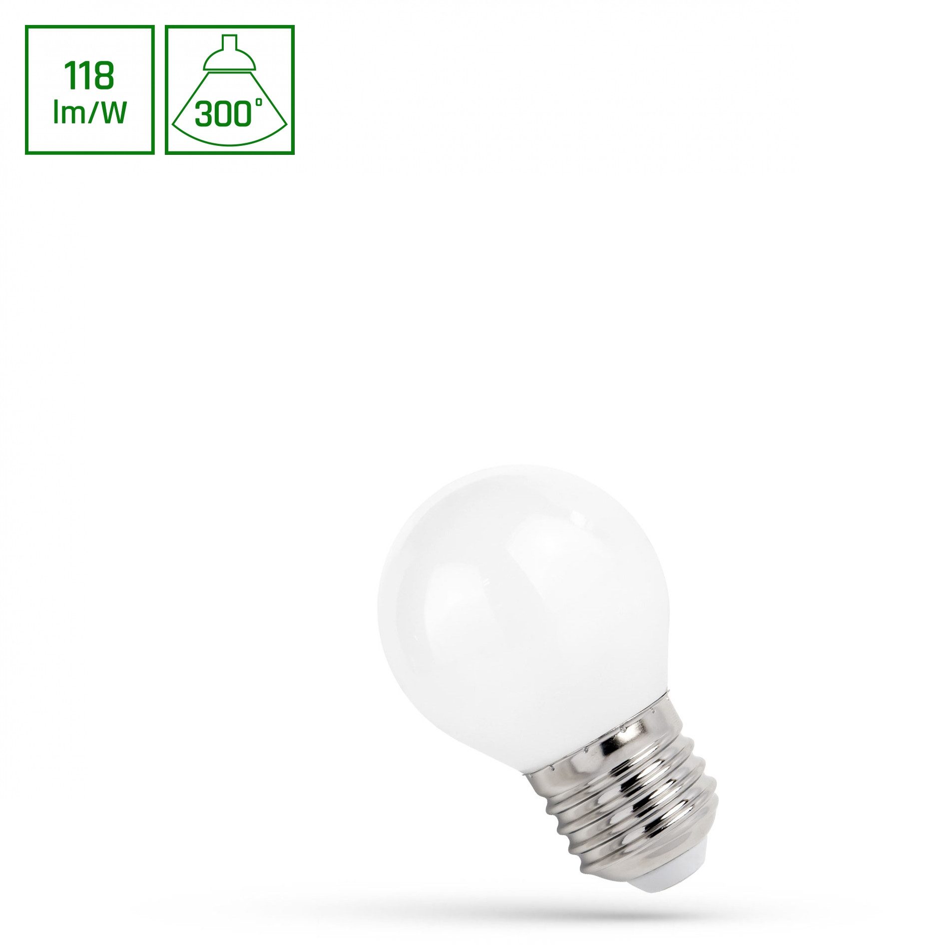 Spectrum LED-Leuchtmittel LED E27 G45 Filament matt 5,5W 300° Tropfen 650lm 230V Neutral 4000K, E27, Neutralweiß