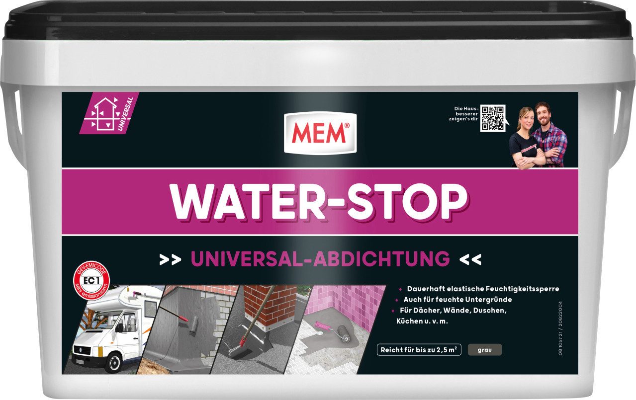 MEM Bauchemie Bodenfliese MEM Water Stop 6 kg, Metall, Grau