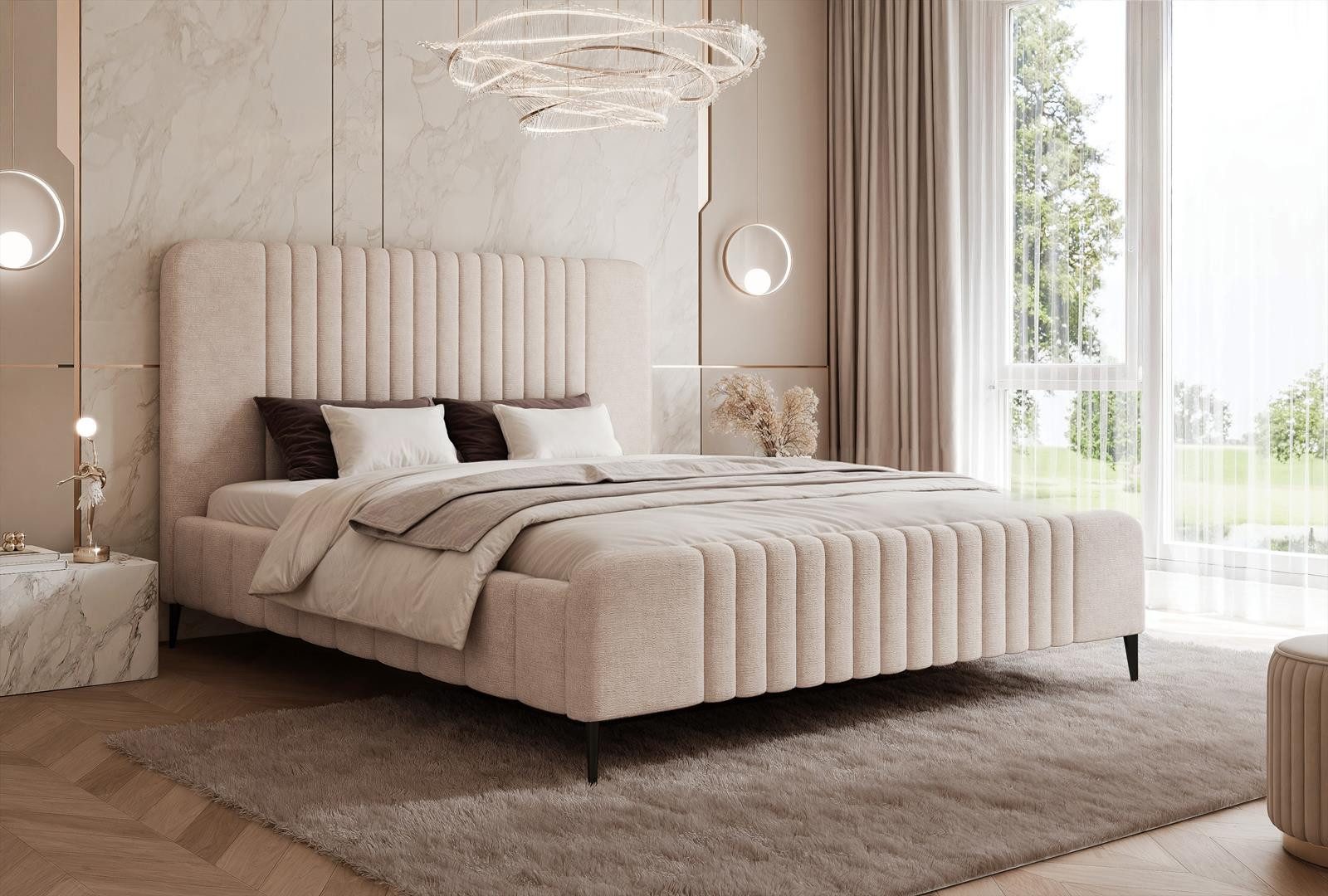 Compleo Polsterbett Design Bett mit hohen günstig online kaufen
