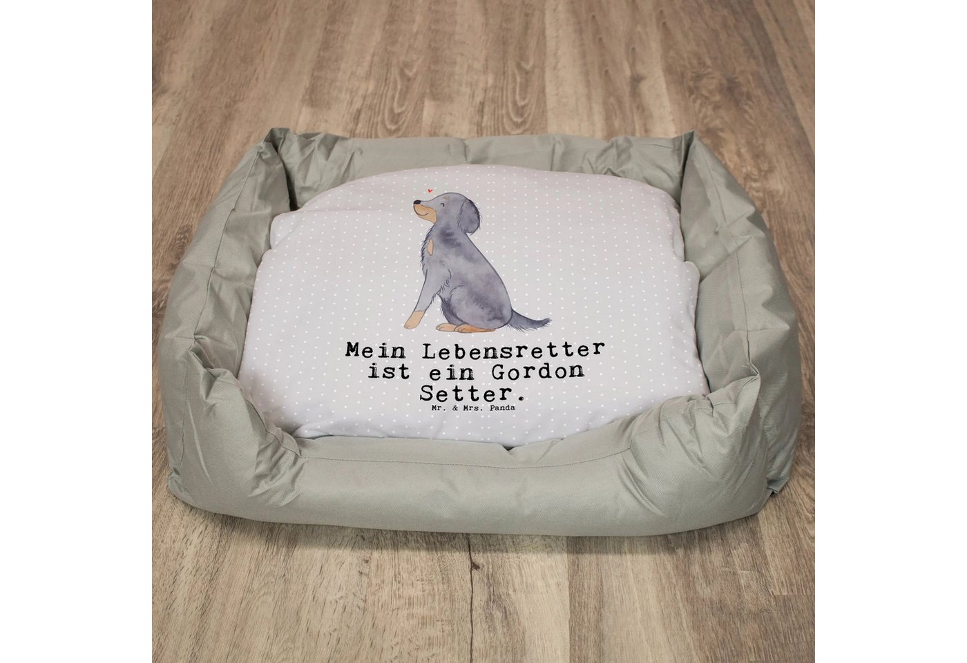 Thumbnail - Mr. & Mrs. Panda Tierbett Gordon Setter Lebensretter - Grau Pastell - Geschenk, Tierfreund, Hun, Ultrabequem