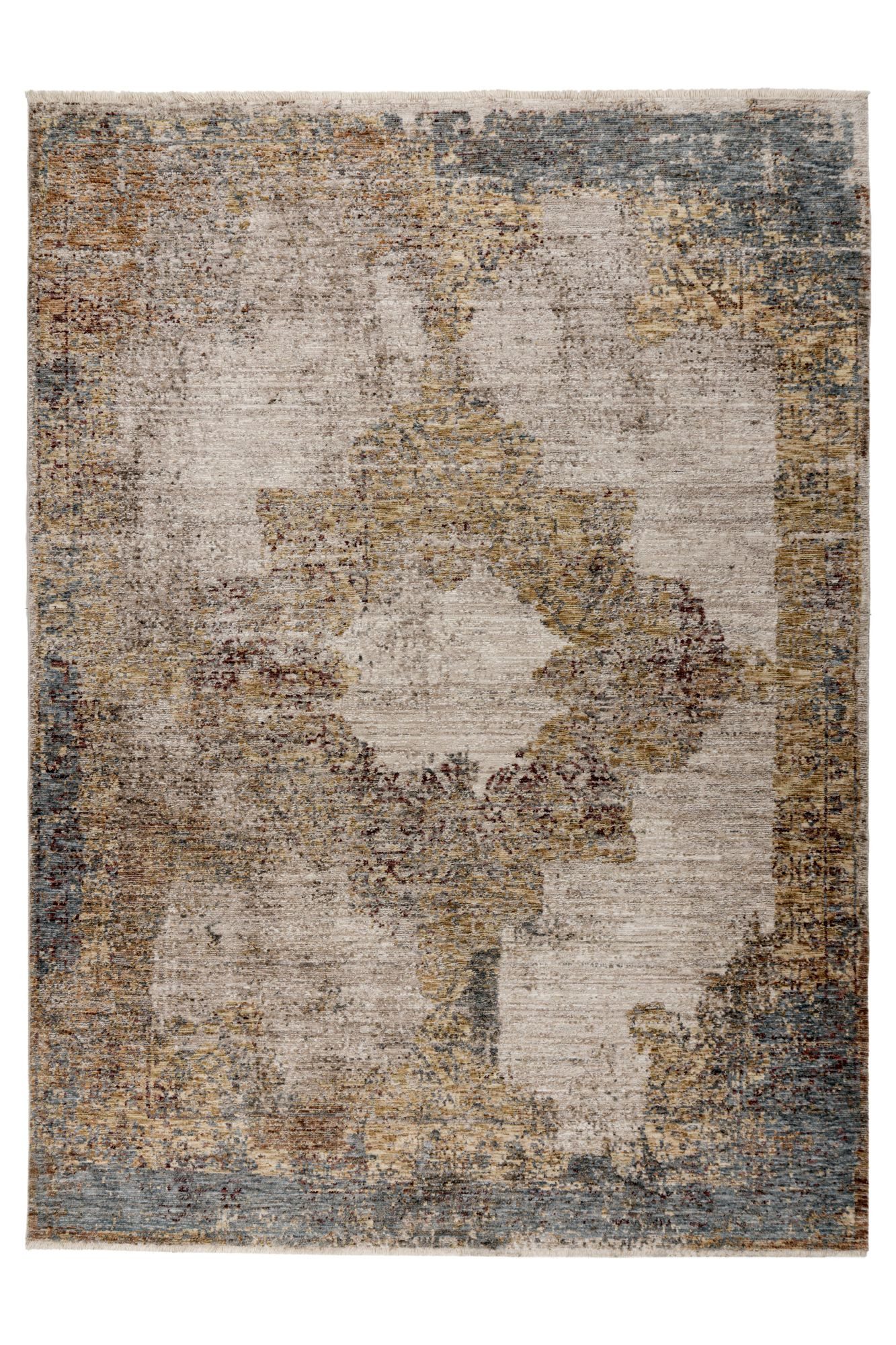 Kayoom Teppich Pono 722, rechteckig, Höhe: 10 mm, Kurzflor, Vintage, Modernes Muster, Fußbodenheizungsgeeignet