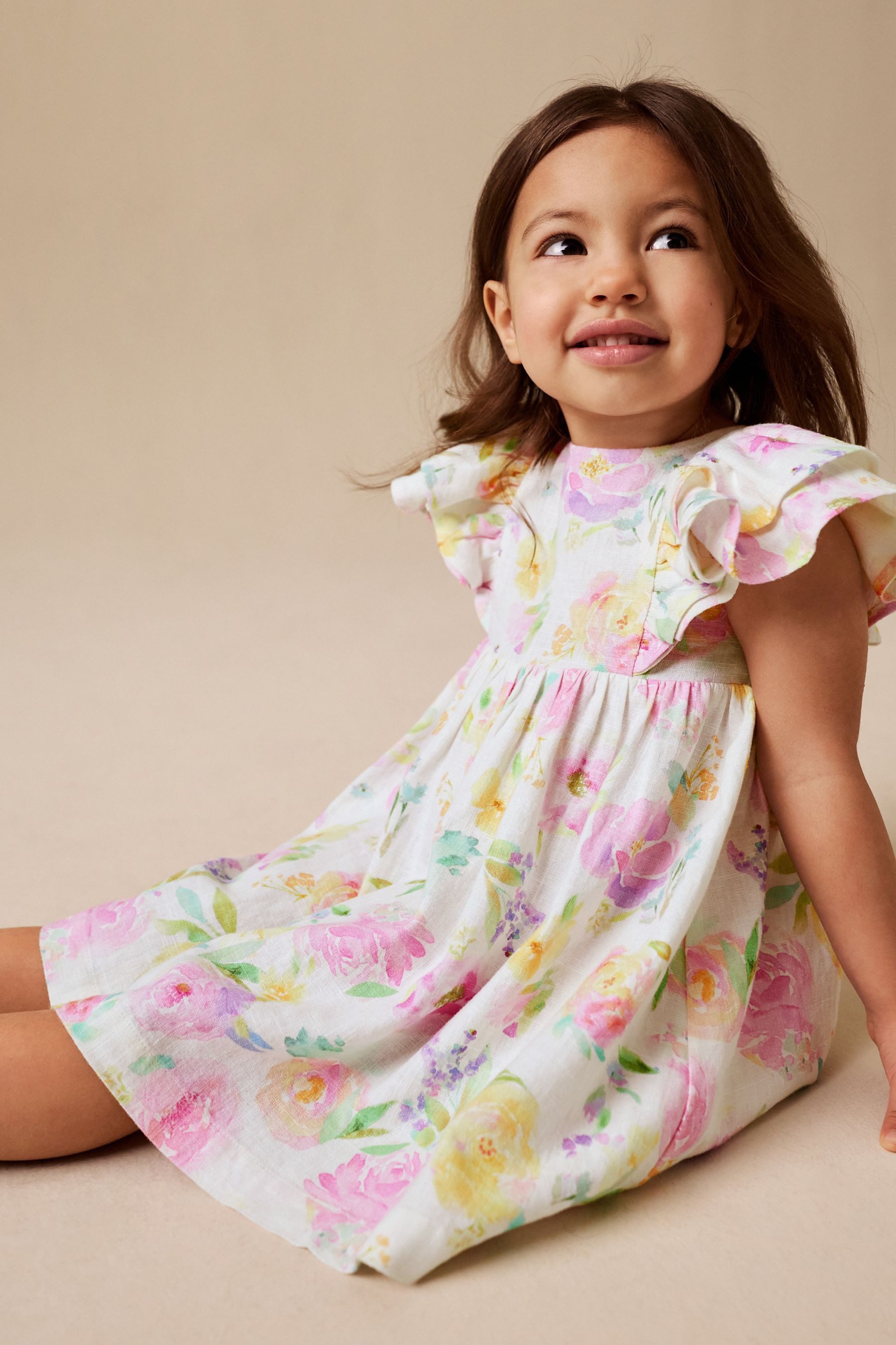 Next Blusenkleid Kleid mit Rüschenärmeln (1-tlg)
