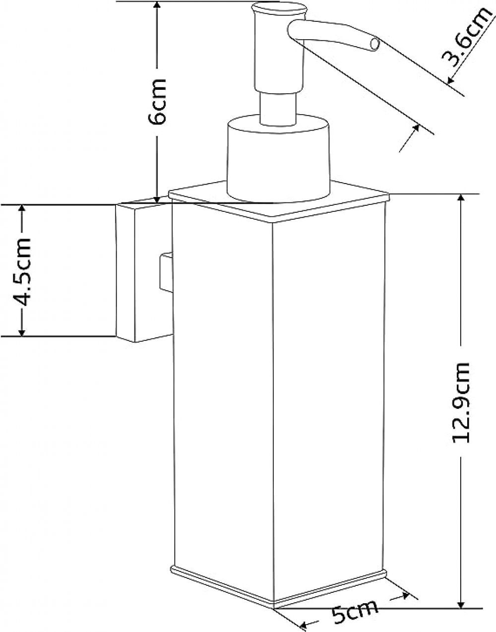 TUABUR aus Silber Edelstahl Seifenspender Wandmontierter Seifenspender (quadratisch)