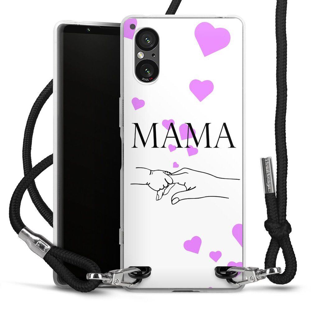 DeinDesign Handyhülle Muttertag Mama Familie Muttertag-Mama und kinder, Sony Xperia 5 V Handykette Hülle mit Band Case zum Umhängen