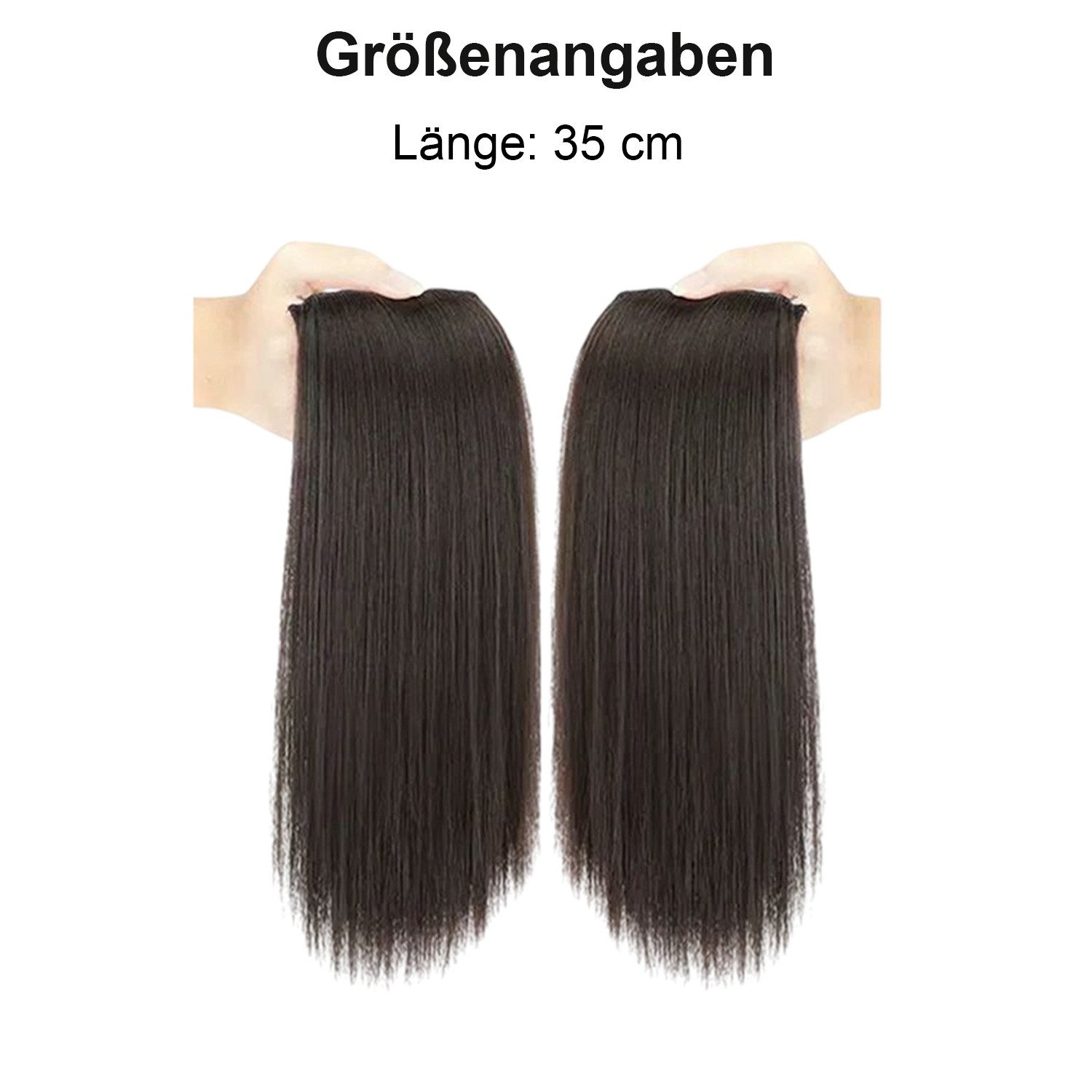 Refttenw Kunsthaarperücke 2 Stück Clip in Extensions Nahtlose Perücken, Erhöhen das Haarvolumen