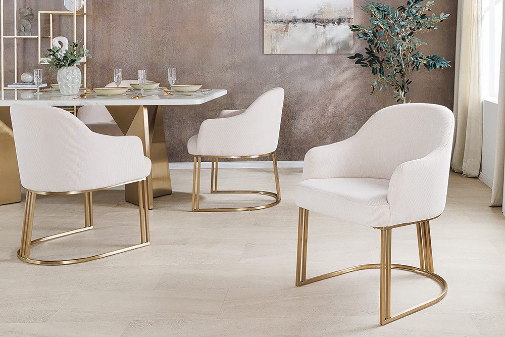 riess-ambiente Armlehnstuhl EXTRAVAGANCIA beige / champagner günstig online kaufen