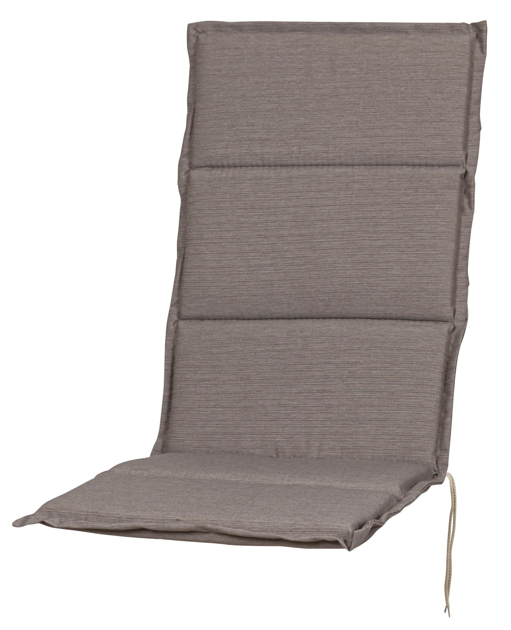 Sun Garden Hochlehnerauflage Hochlehner Elba 50318-625 taupe 121x50x4 cm Sun Garden, (1 St), Eckhaltebänder mit Bindebändern