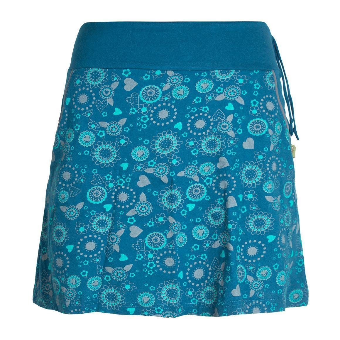 Vishes Minirock Hippie Blümchen-Rock aus Baumwolle mit Taschen Cacheur, Ethno, Goa, Hippie, Boho Style