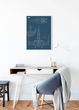 Komar Poster Star Wars Blueprint X-Wing, Star Wars (1 St), Kinderzimmer, Schlafzimmer, Wohnzimmer