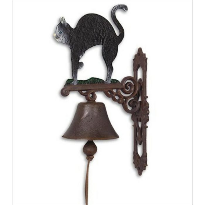 Moritz Türklingel-Set Glocke Katze mit Buckel Gußeisen Türglocke Wandglocke Glocke Klingel Gong Antik Landhaus Stil Türgong
