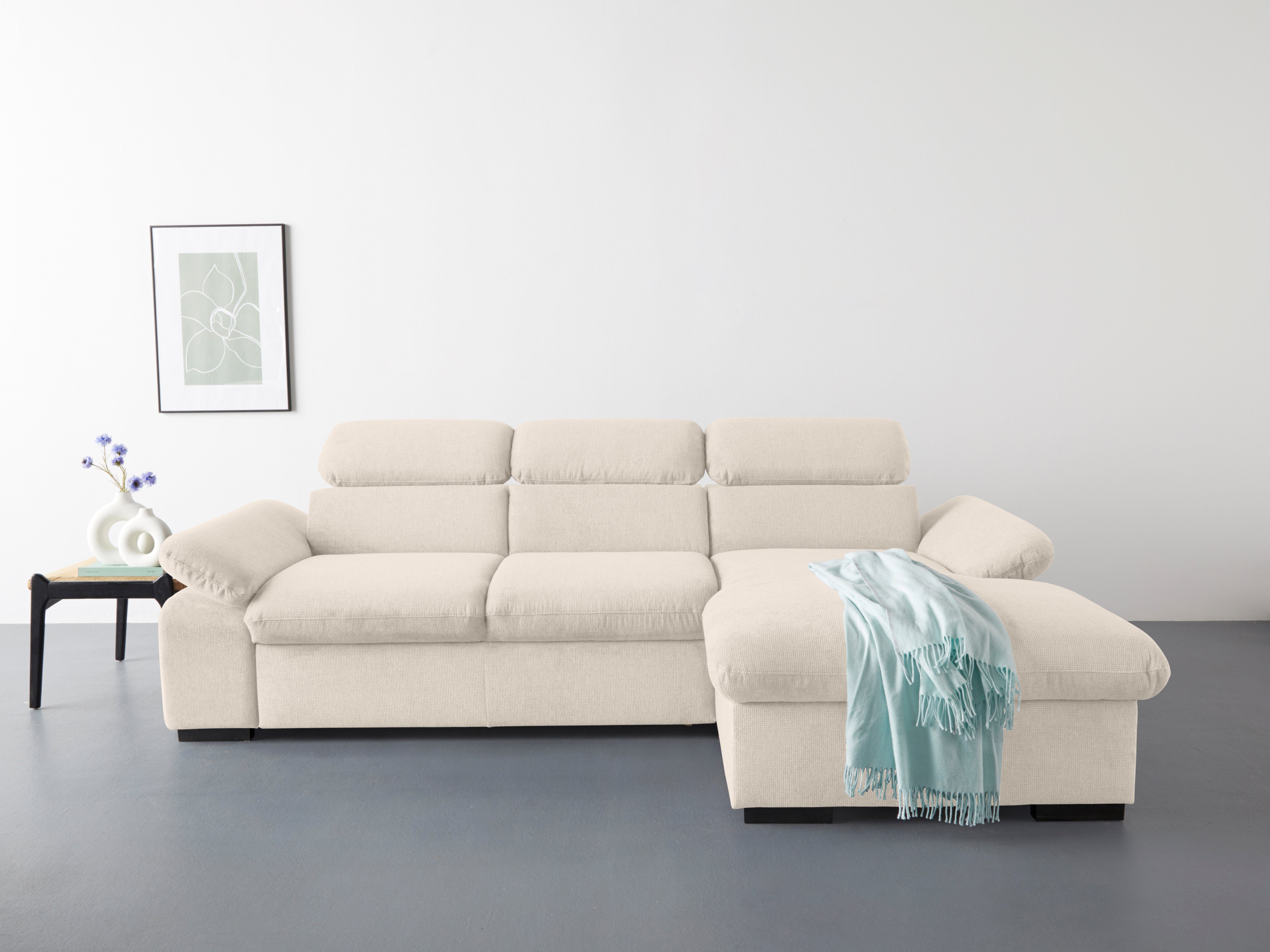 COTTA Ecksofa "Lola L-Form mit Kopfteilfunktion & Hocker", (Set, mit Hocker günstig online kaufen