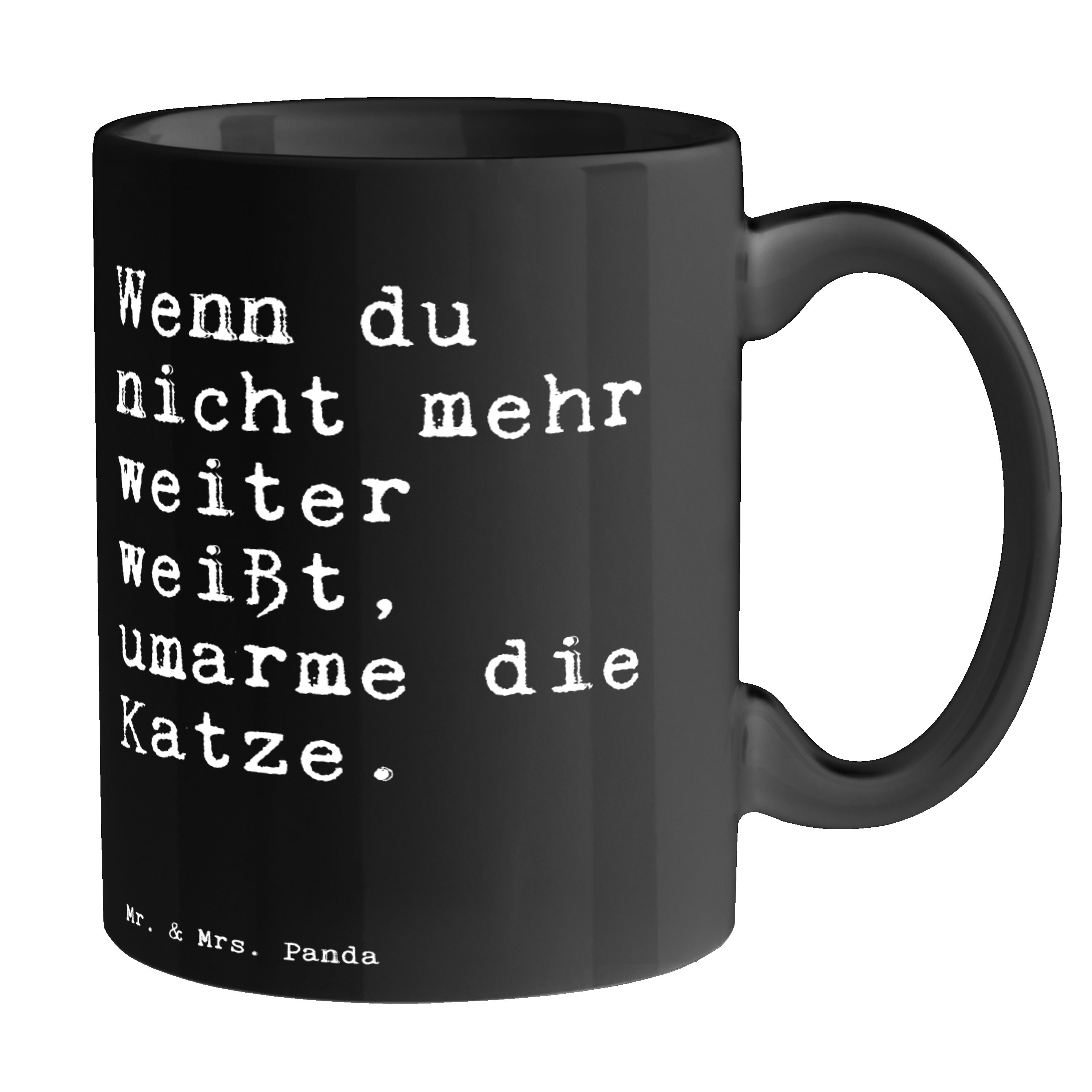 Wenn Tasse - mehr... & du Keramik Kaffeeb, Panda Mode, Mr. Schwarz nicht Schwarz Mrs. - Weisheiten, Geschenk,