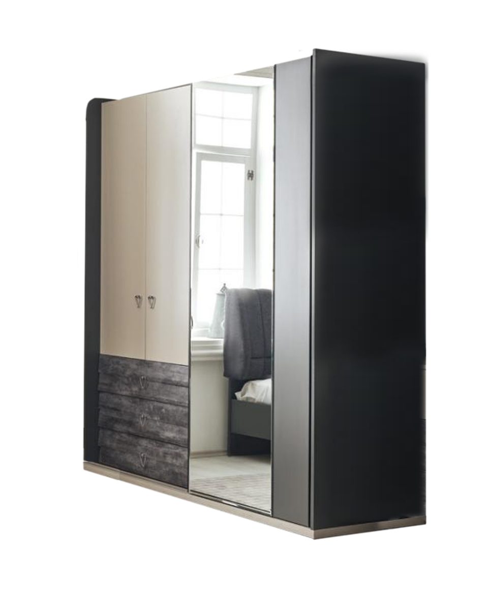 Xlmoebel Kleiderschrank Moderner Kleiderschrank in elegantem Design mit edlen Griffen (1-St., Kleiderschrank) Hergestellt in Europa