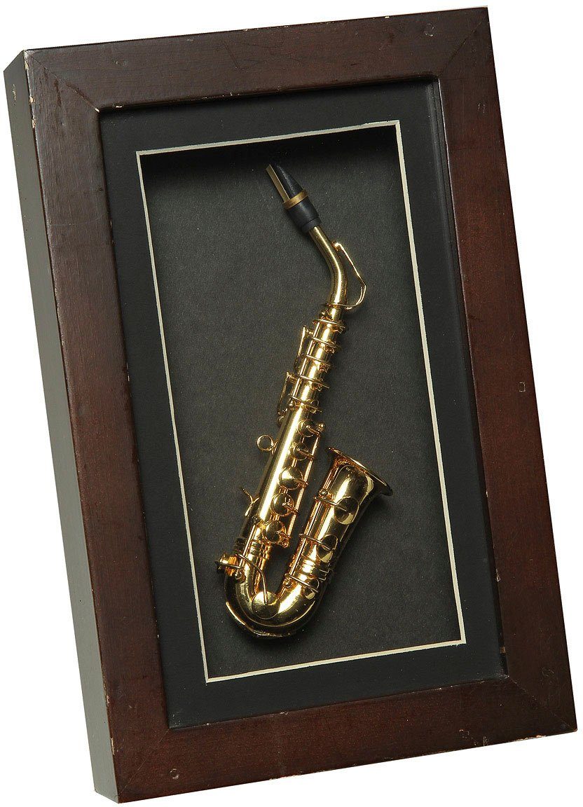 (1 Rahmen Ambiente St) Haus Dekofigur 22x14cm im Saxophon