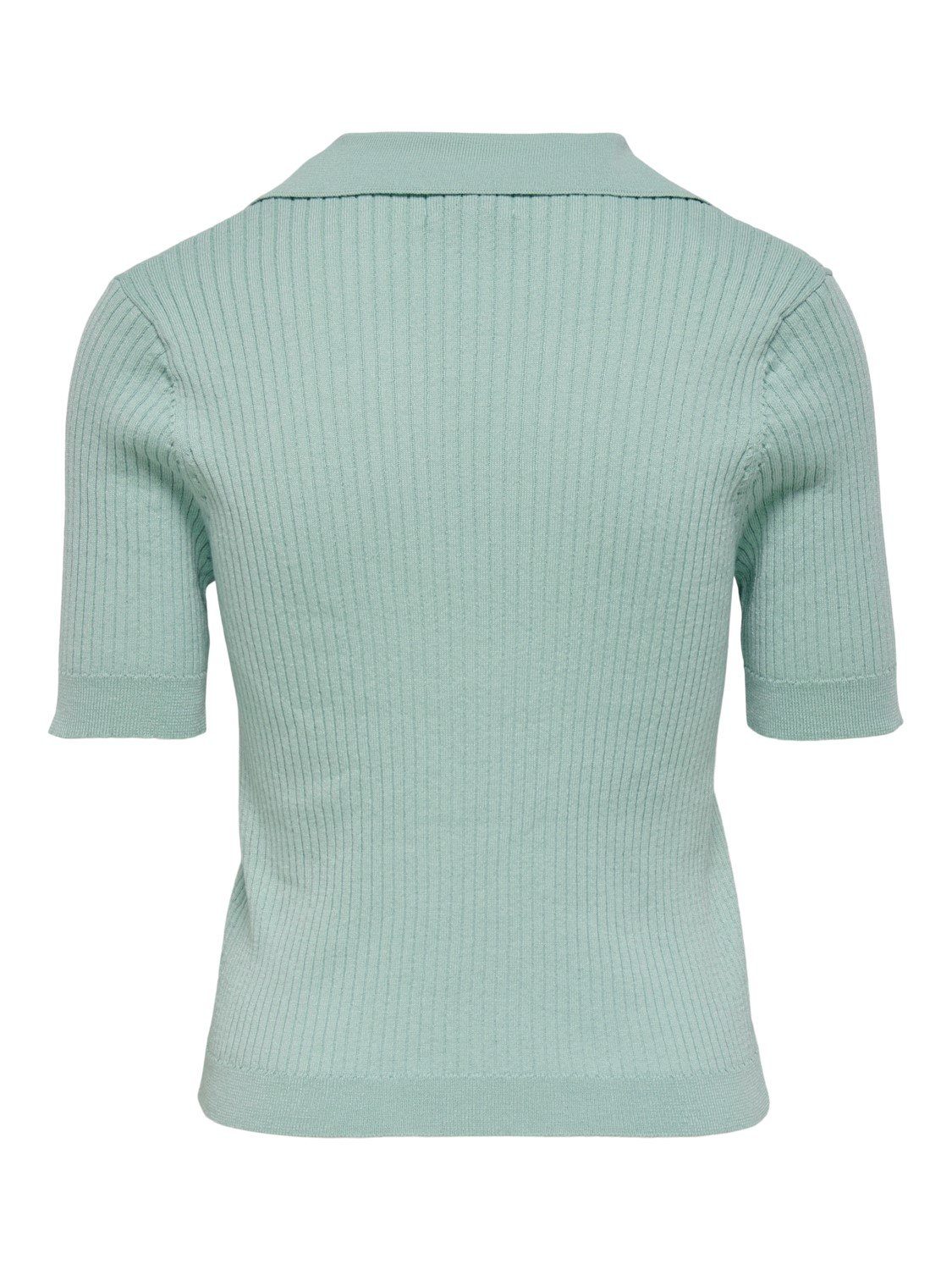 Kurzarm ONLNIMONE Einfarbiges T-Shirt Poloshirt (1-tlg) Geripptes T-Shirt ONLY V-Ausschnitt 4015 Mint in