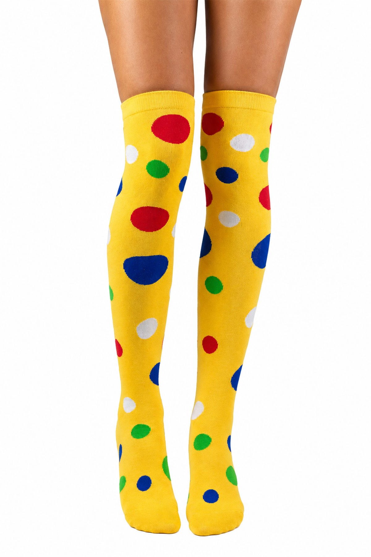 Kostüm Overknees Clown Kniestrümpfe 'Polka Dot' - 414030