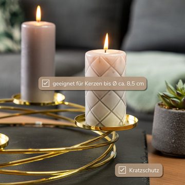 bremermann Kerzenhalter Kerzenhalter in Kranzform, für Stumpenkerzen, Kerzenständer gold