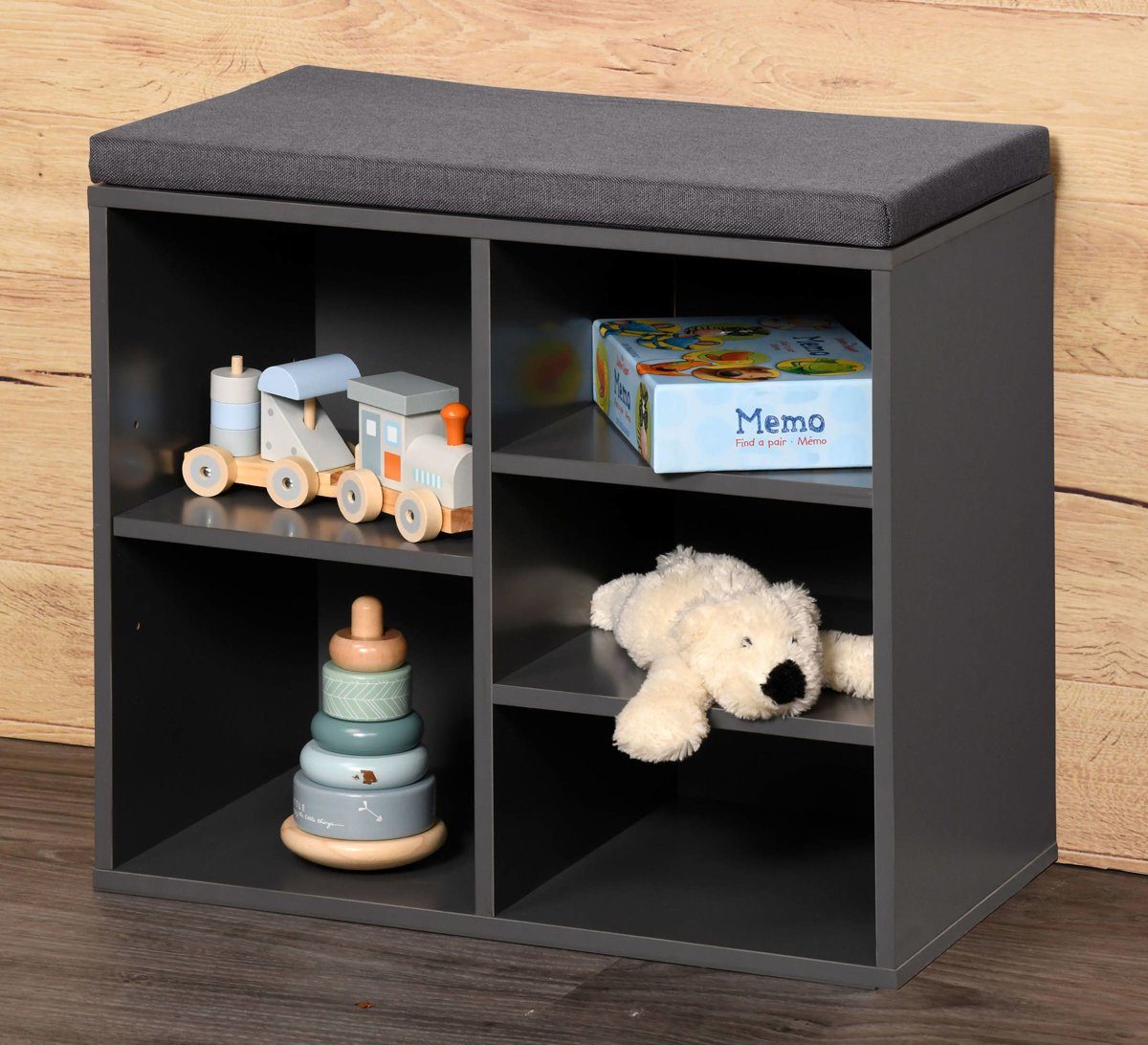 Kesper Schuhbank Schuhregal mit Sitzfläche, 5 Ablagen, MDF, Kesper