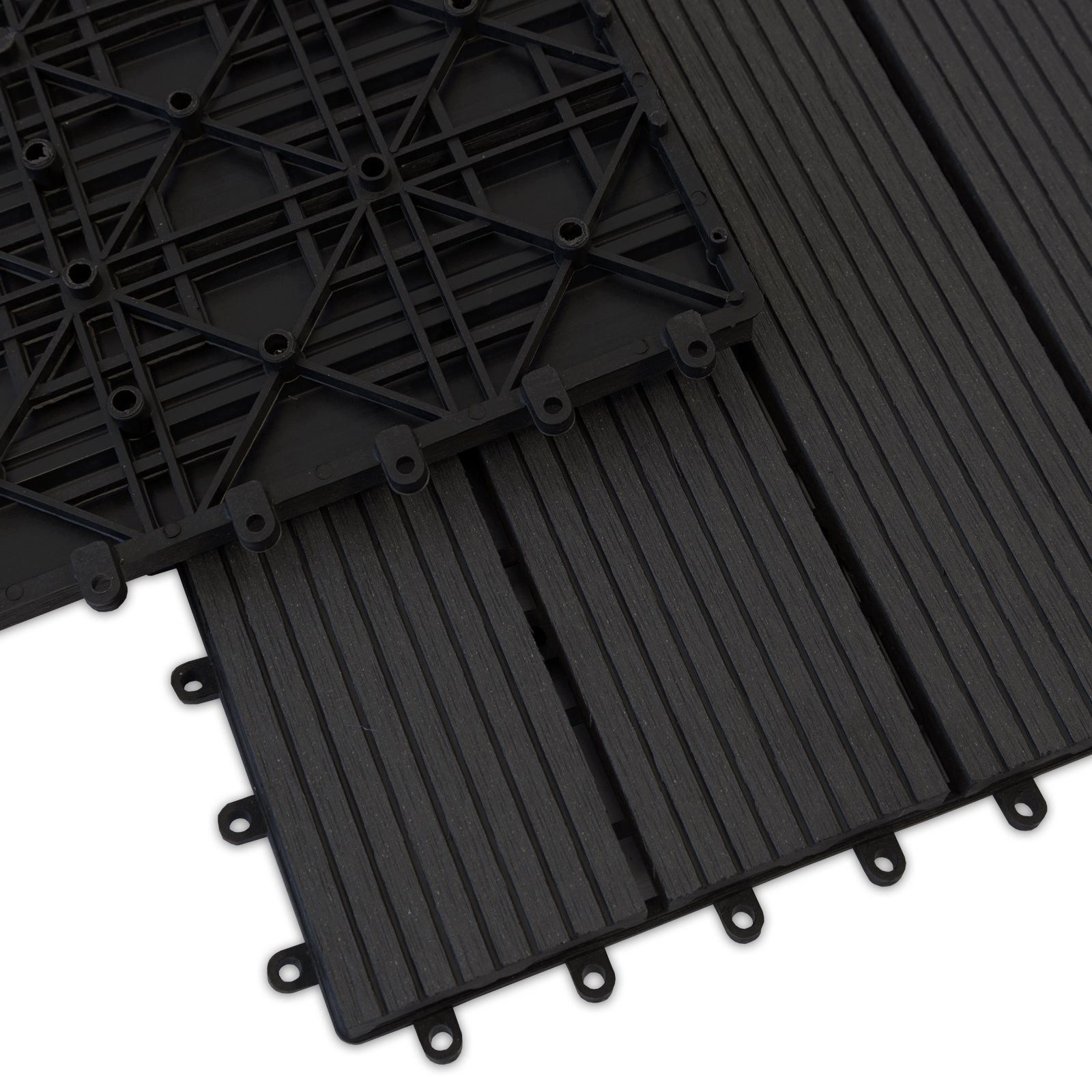 Karat Klickfliesen WPC-Terrassendielen Queen Anthrazit, Holzdielenoptik, 60 x 30 cm, 1 St.