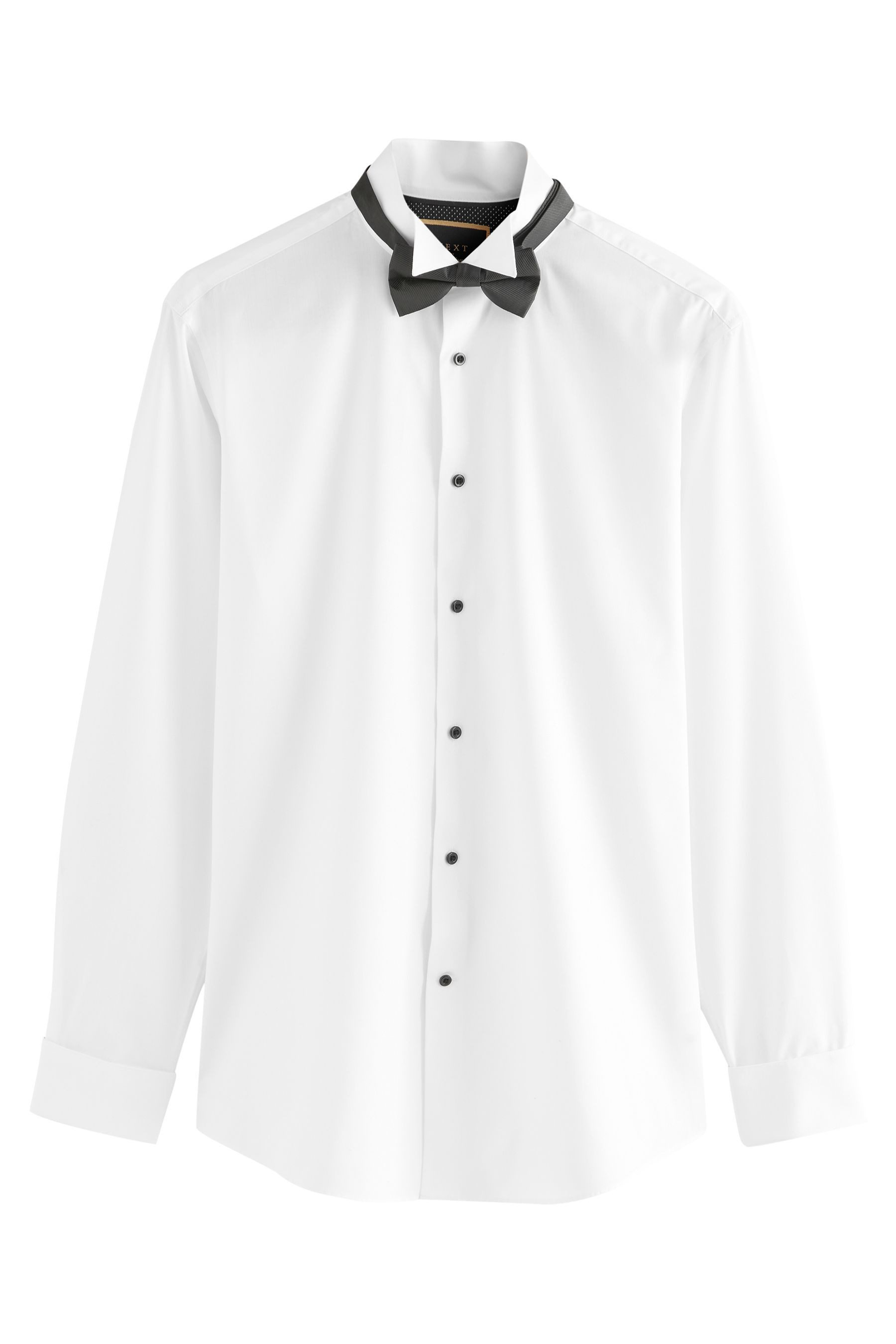 Langarmhemd Set: Slim Fit Hemd mit Doppelmanschette & Krawatte