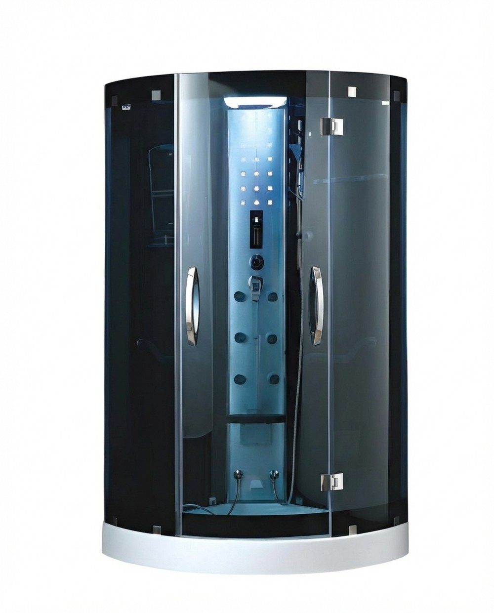 JVmoebel Eckdusche Massageduschkabine 100x100 cm aus Aluminium & Glas – Wellnessdusche, BxT: 100.0x100.0 cm, 1-tlg., Made in Europe