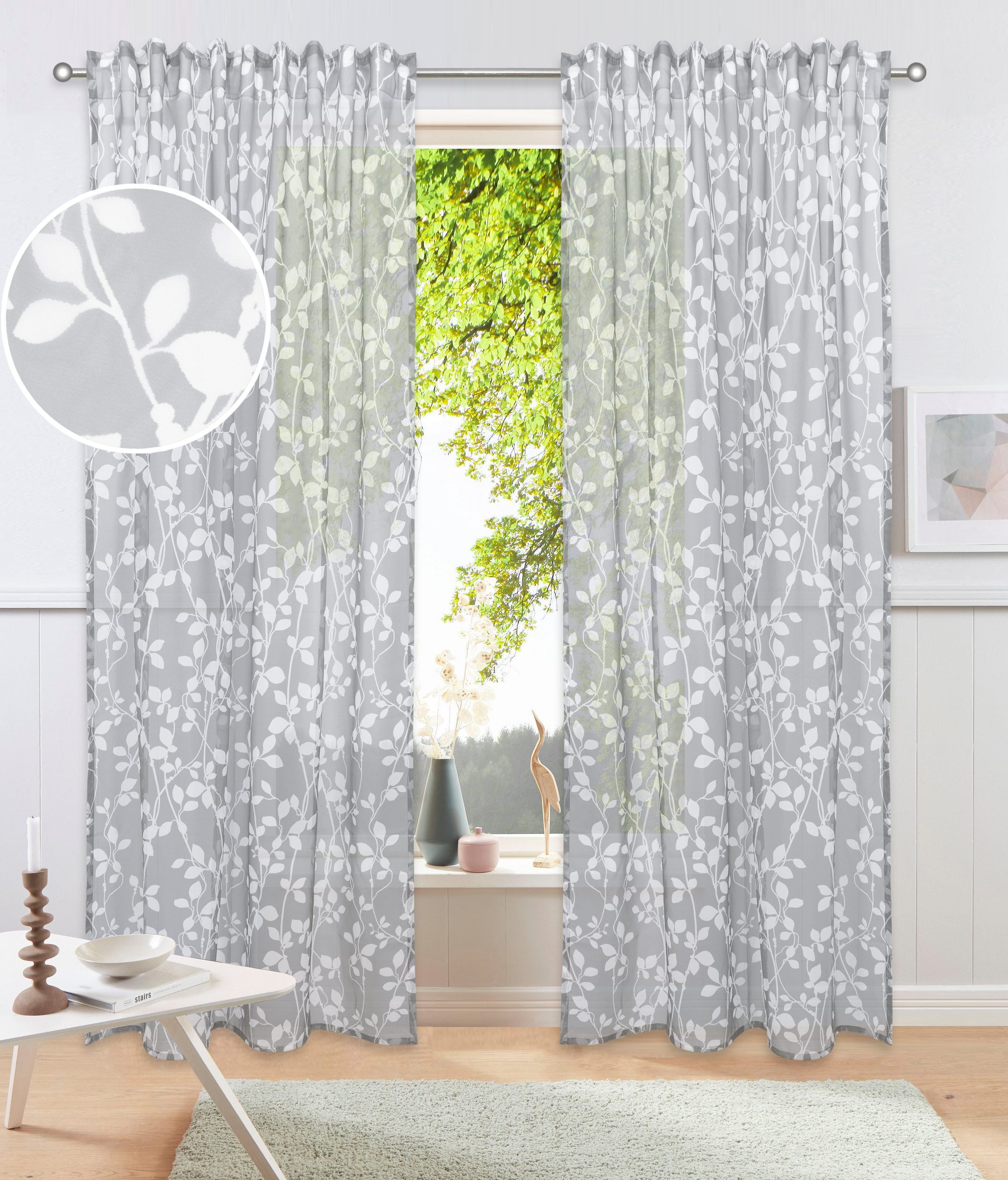 my home Gardine Issoire (1 St), Multifunktionsband, transparent, Wohnzimmer günstig online kaufen