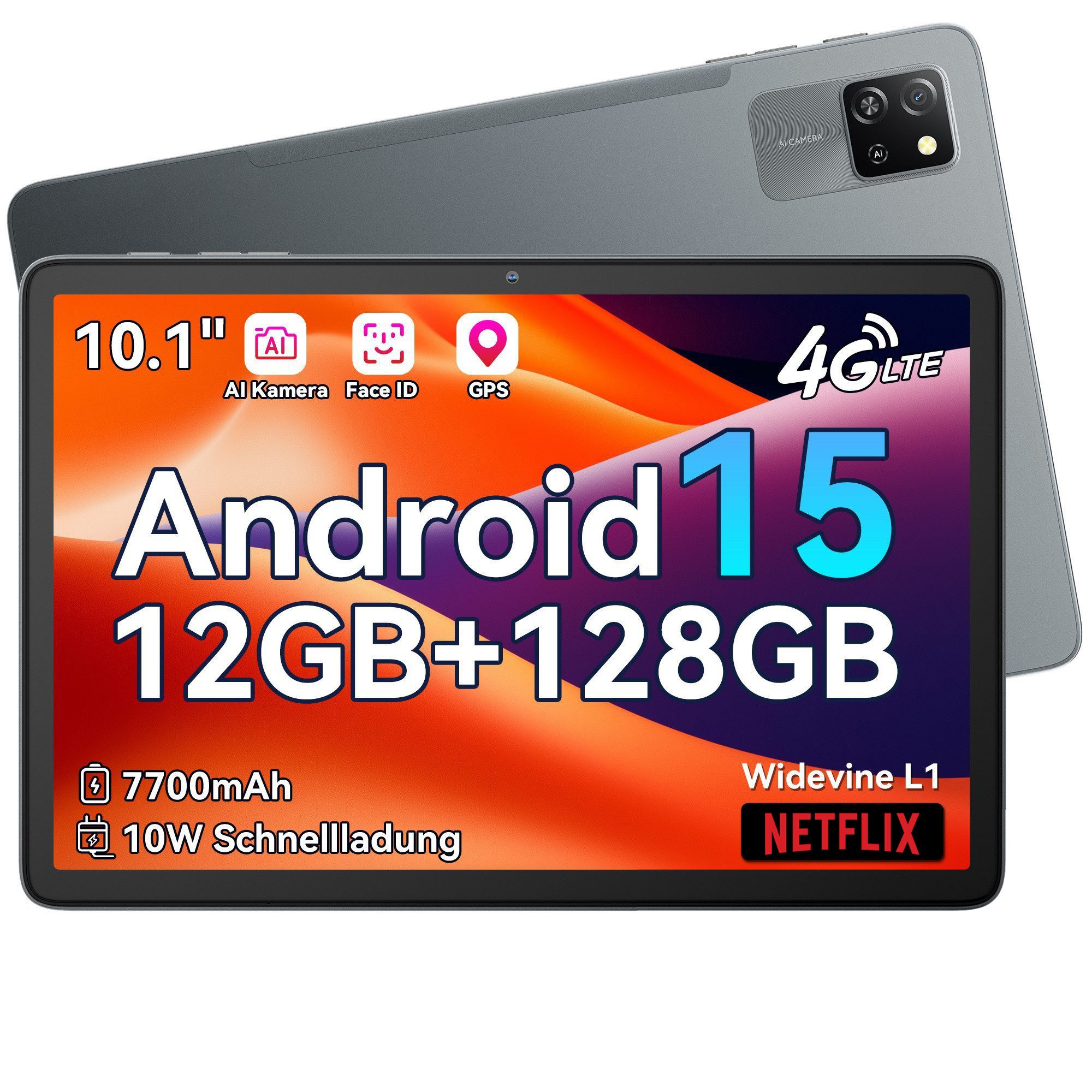 blackview Tab60Pro 4G LTE Tablet/ Tab 60Pro Tablet PC Satz Tablet (10.1", 128 GB, 4G LTE, Android 15, 4G LTE, 7700 mAh, PC-Modus)