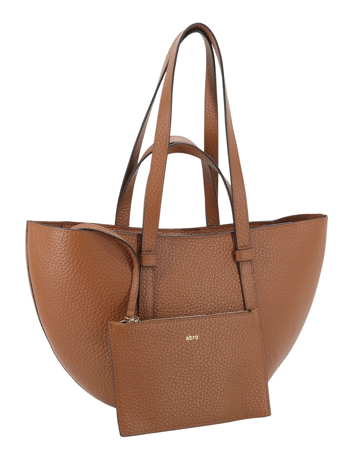 Abro Schultertasche Shopper Cosmo (Set, 2-tlg), aus echtem Rindsleder